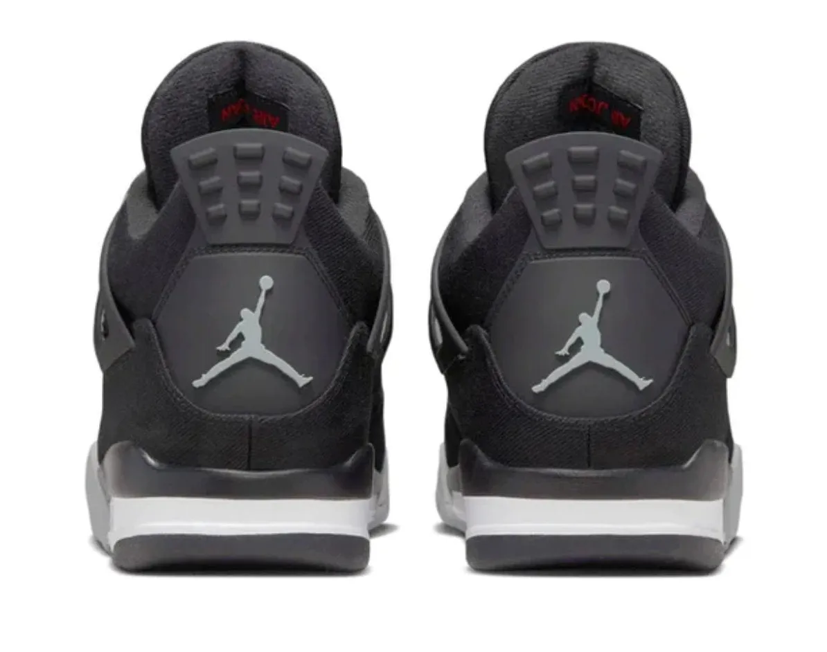 Air Jordan 4 Black Canvas Shoes