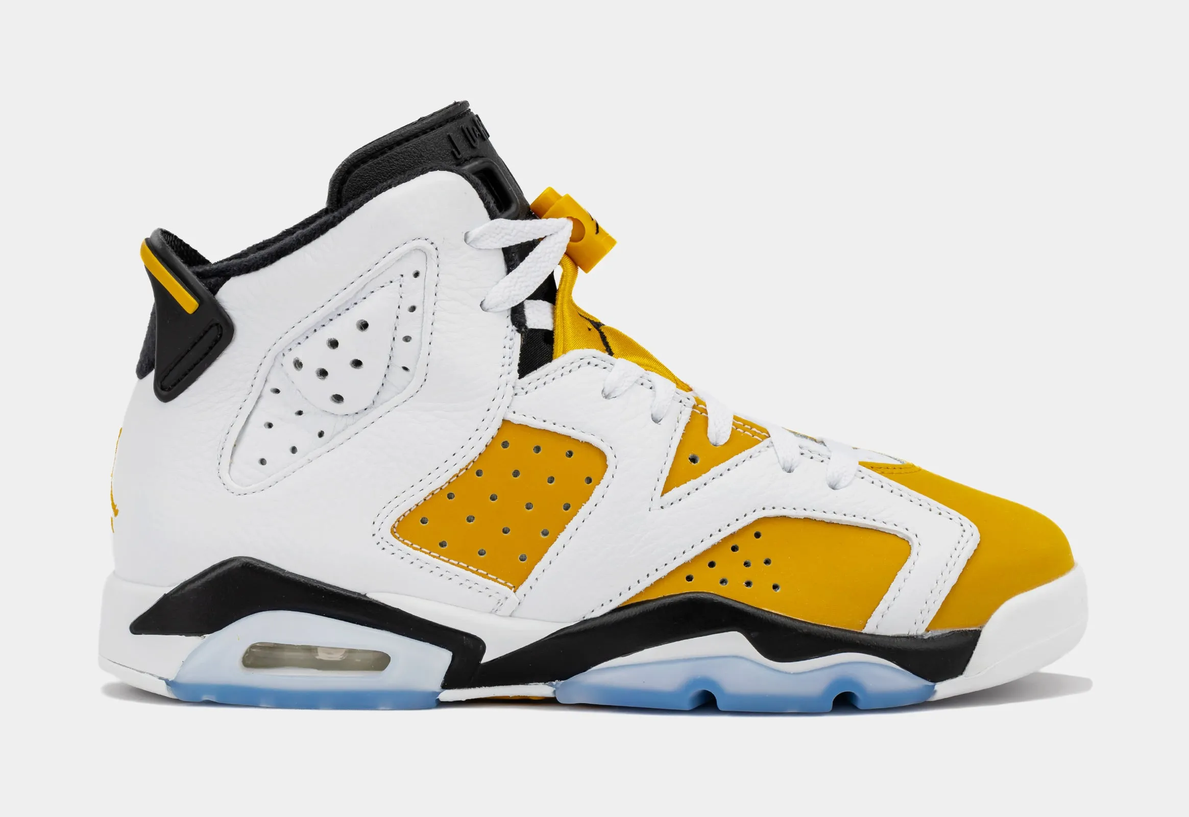 Air Jordan 6 Retro Yellow Ochre Grade School Shoes (White/Yellow Ochre/Black) with Free Shipping