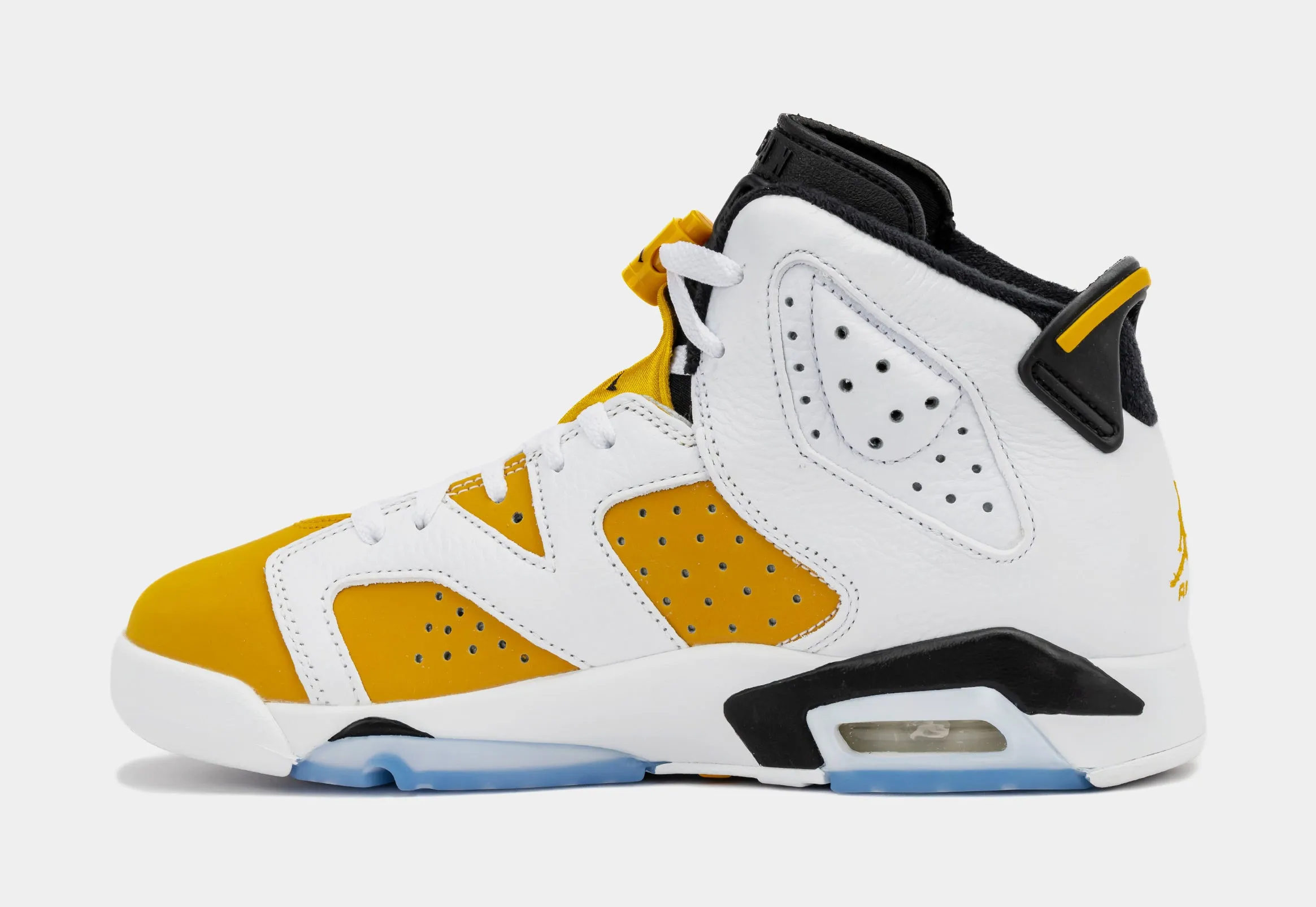 Air Jordan 6 Retro Yellow Ochre Grade School Shoes (White/Yellow Ochre/Black) with Free Shipping