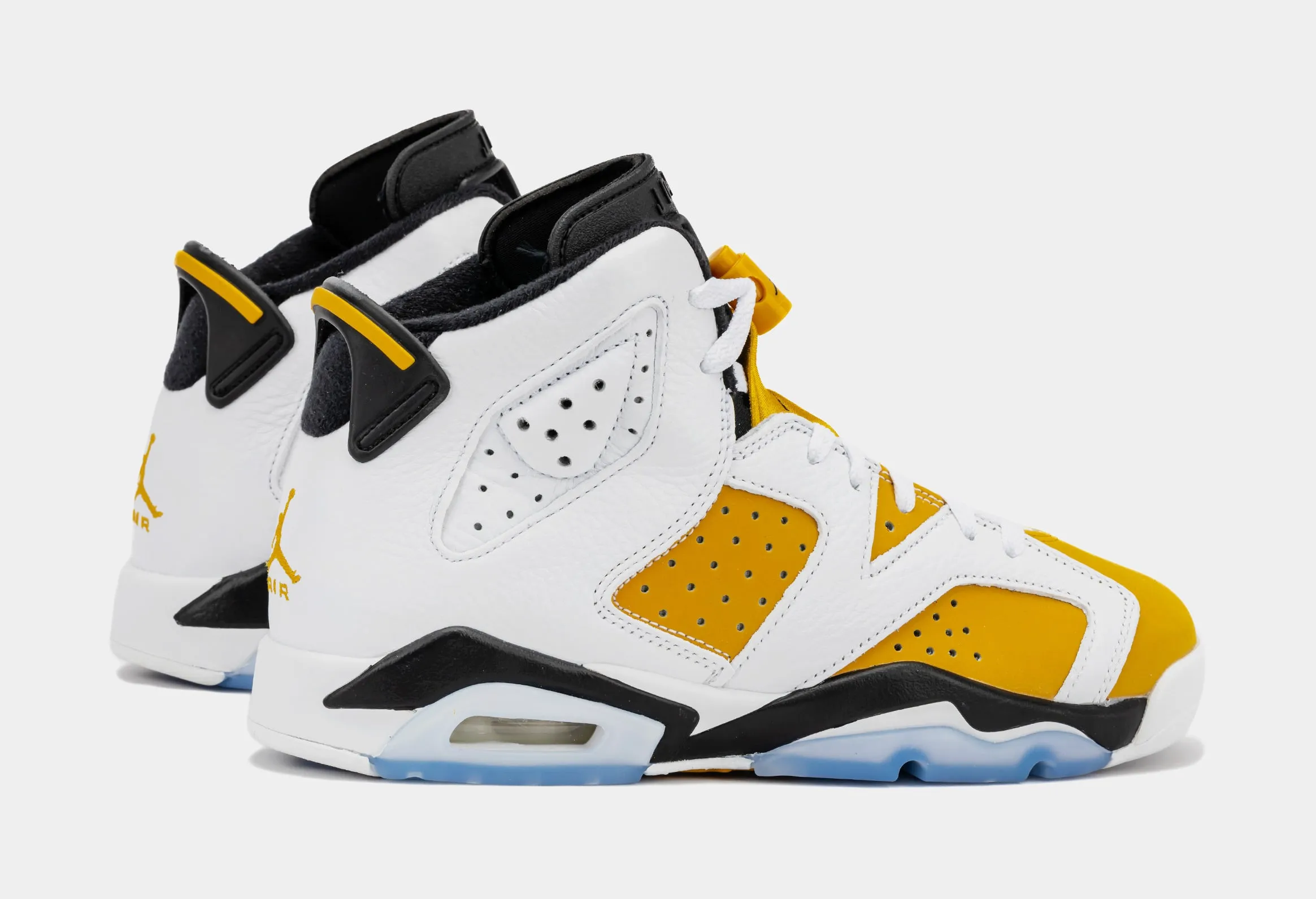 Air Jordan 6 Retro Yellow Ochre Grade School Shoes (White/Yellow Ochre/Black) with Free Shipping