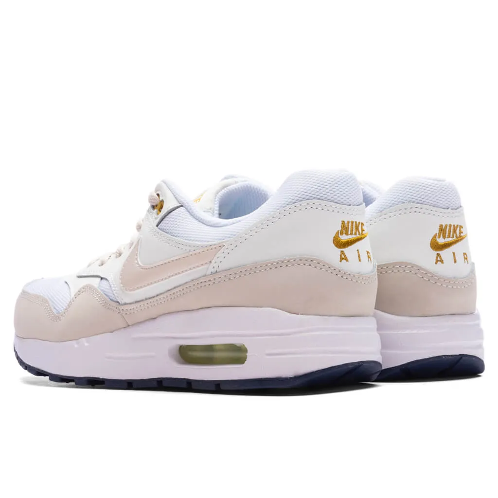 Air Max 1 (Grade School) - White/Light Orewood Brown/Bronzine