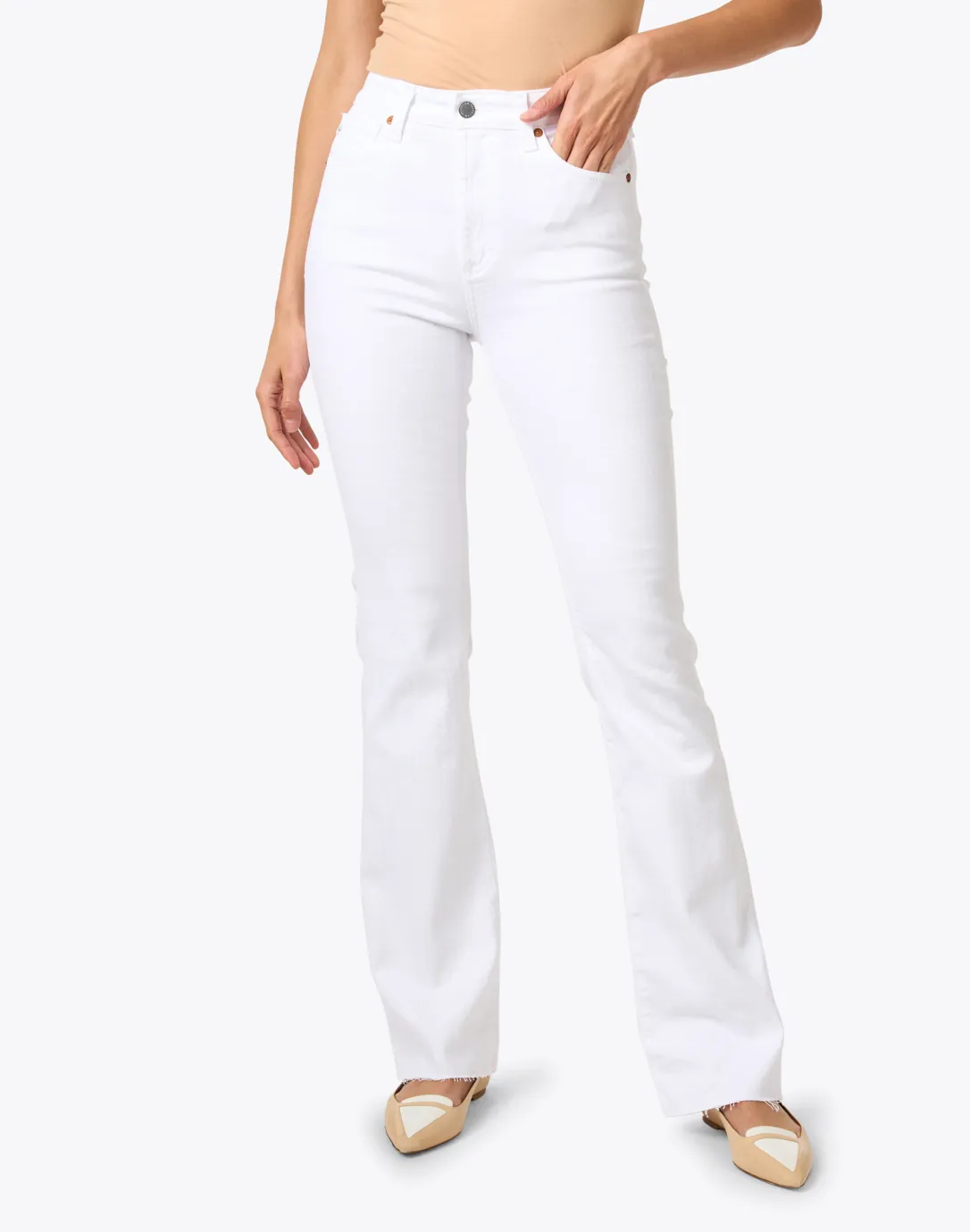 Alexxis White High Rise Boot Cut Jean