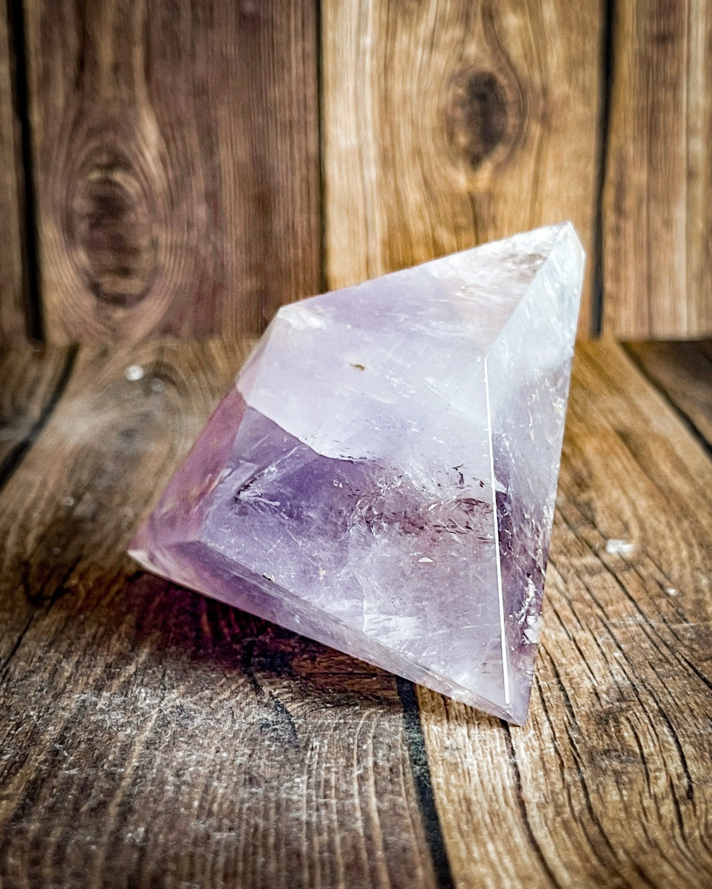 Amethyst Triangle Carving