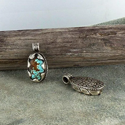 Armenian Turquoise Pendant - Oval Sterling Silver