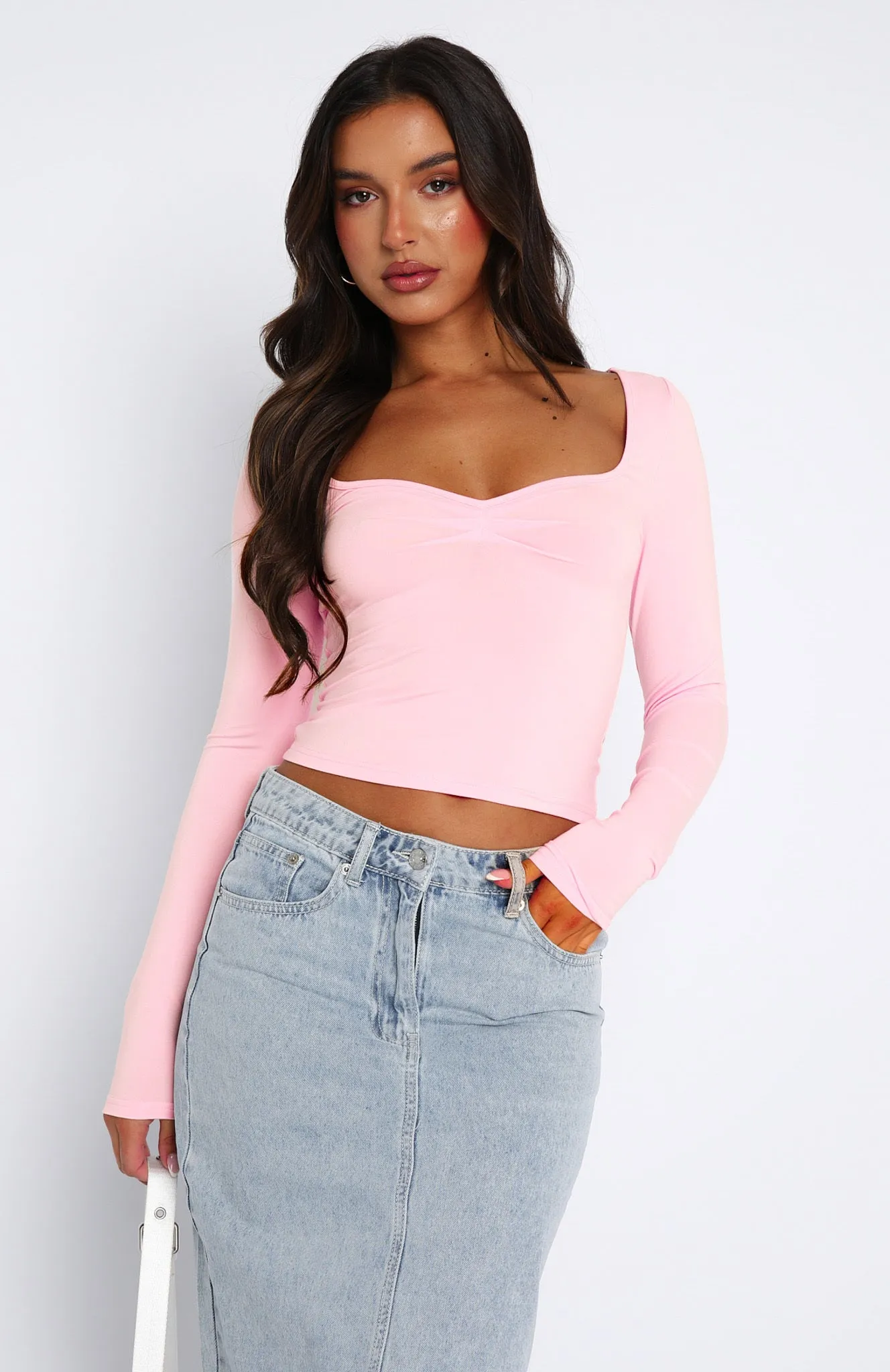 Baby Pink Long Sleeve Top - Shop Now!