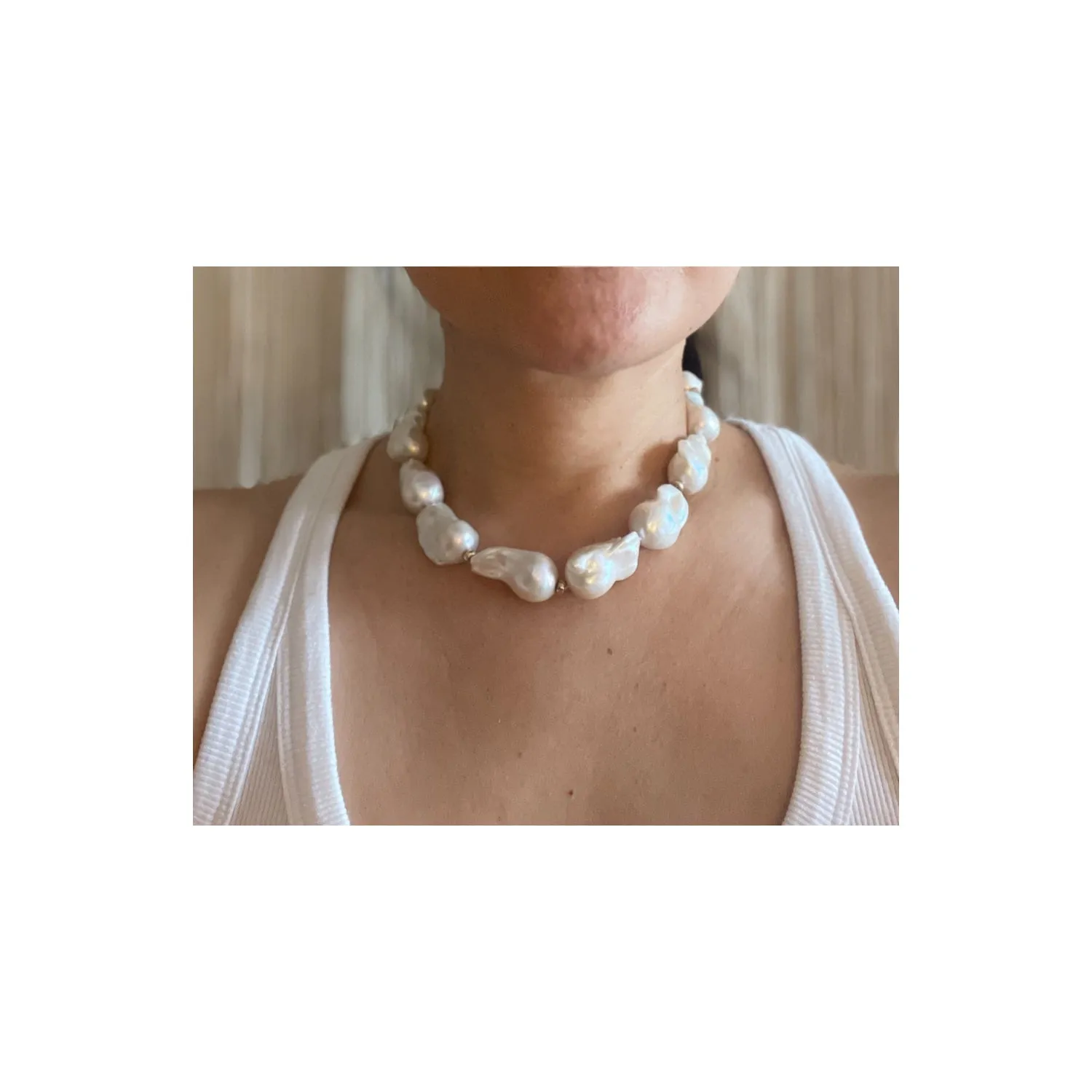 Baroque Pearl Flower Necklace