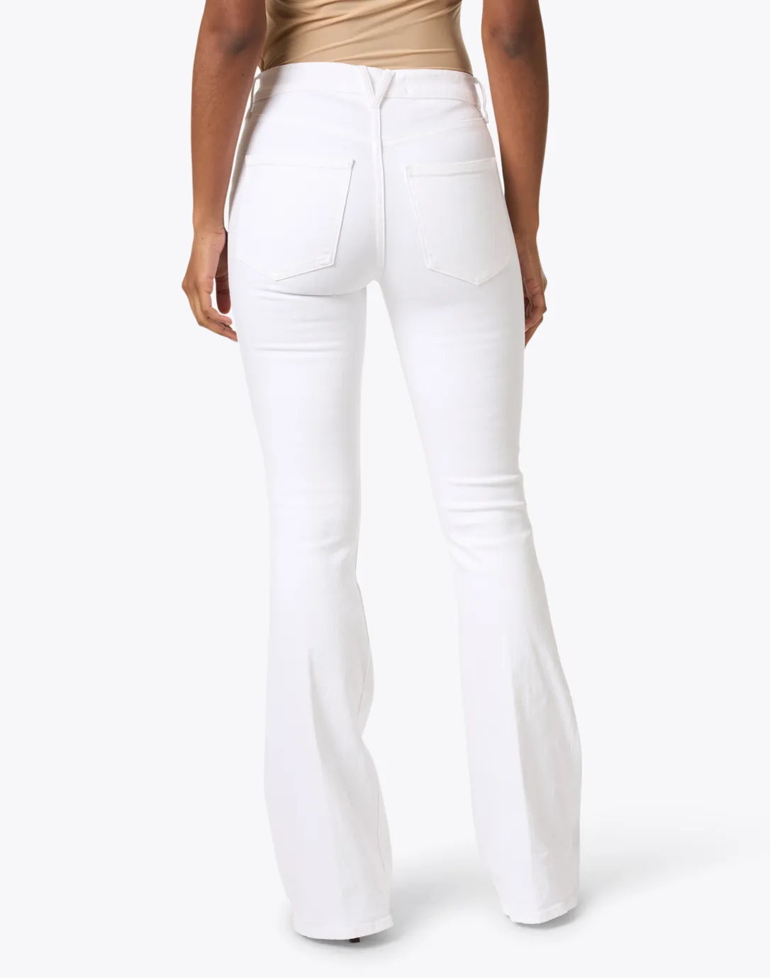 Beverly White High Rise Flare Stretch Jean