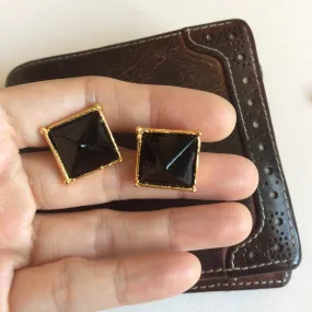 Black onyx pyramid cufflinks