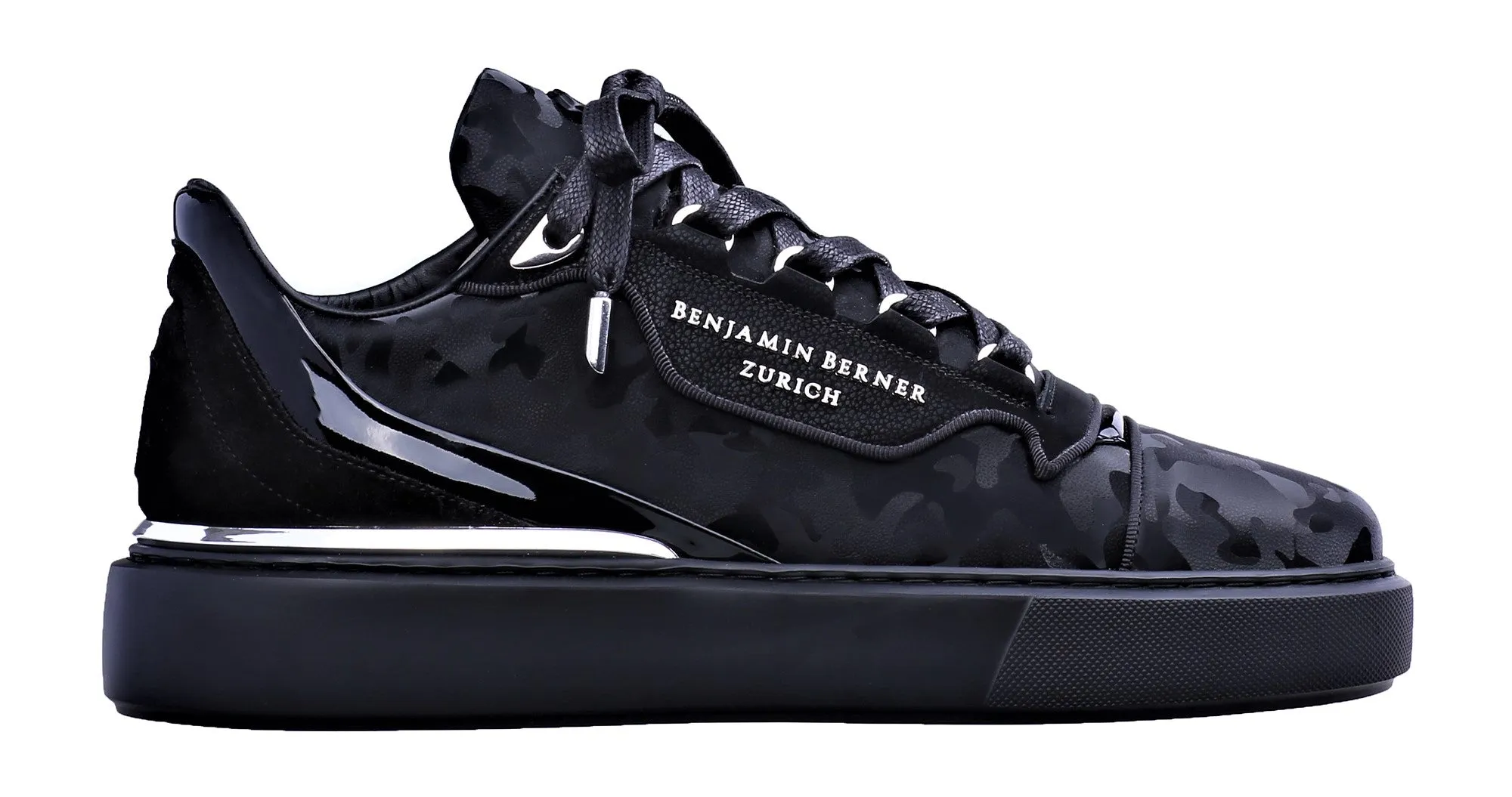 Black Reflective Camouflage Calfskin Low-Top Women's Sneakers – BNJ Raphael