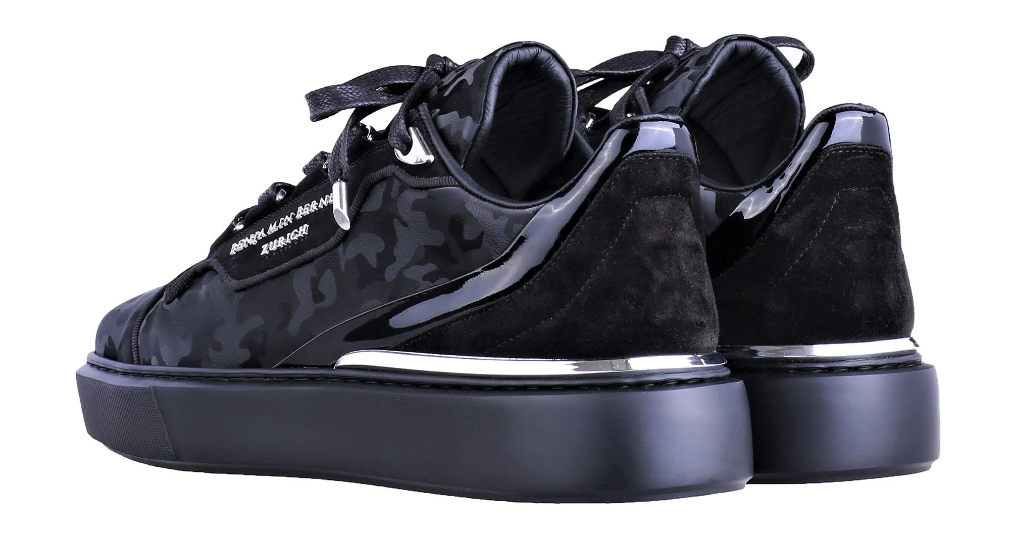 Black Reflective Camouflage Calfskin Low-Top Women's Sneakers – BNJ Raphael