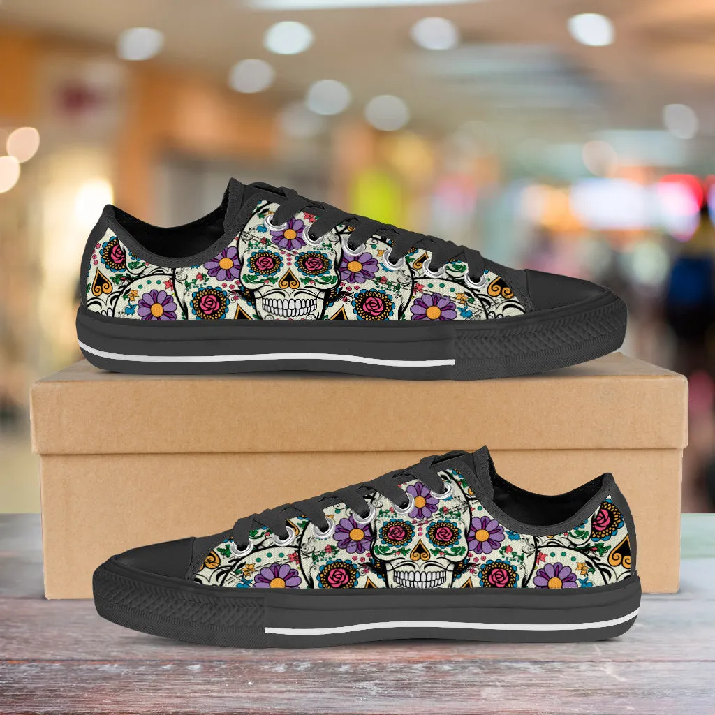 Black Violet Sugar Skull Low Top Sneakers