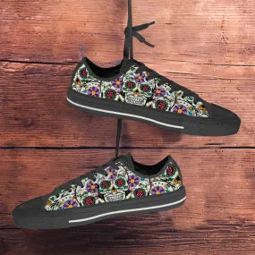 Black Violet Sugar Skull Low Top Sneakers