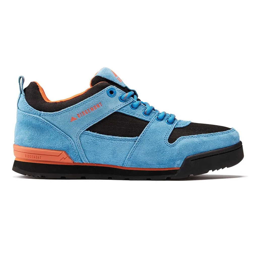 Blue and orange Monty Lo shoes for men.