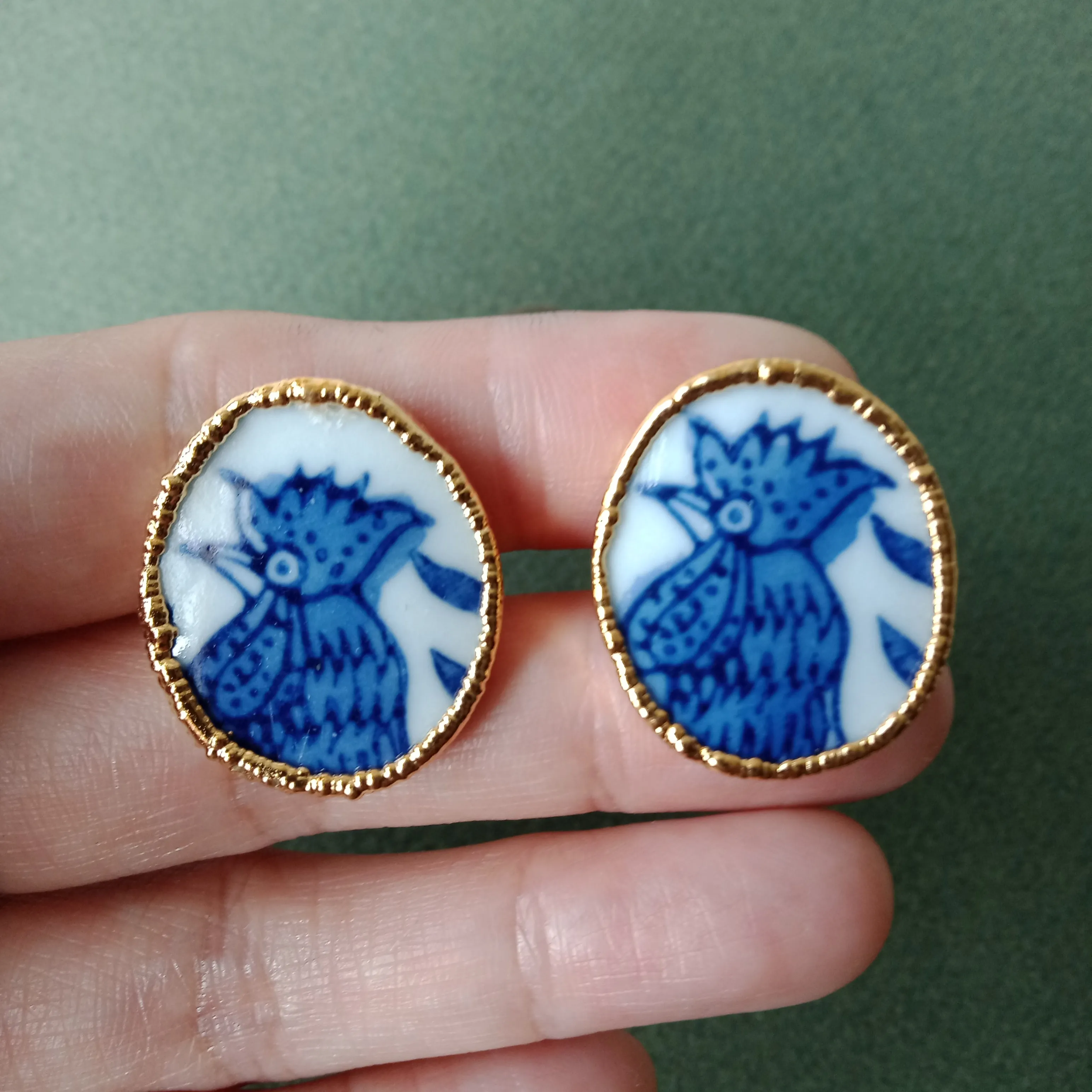 Blue and white rooster cufflinks: Best Deals, Buy Online Now!