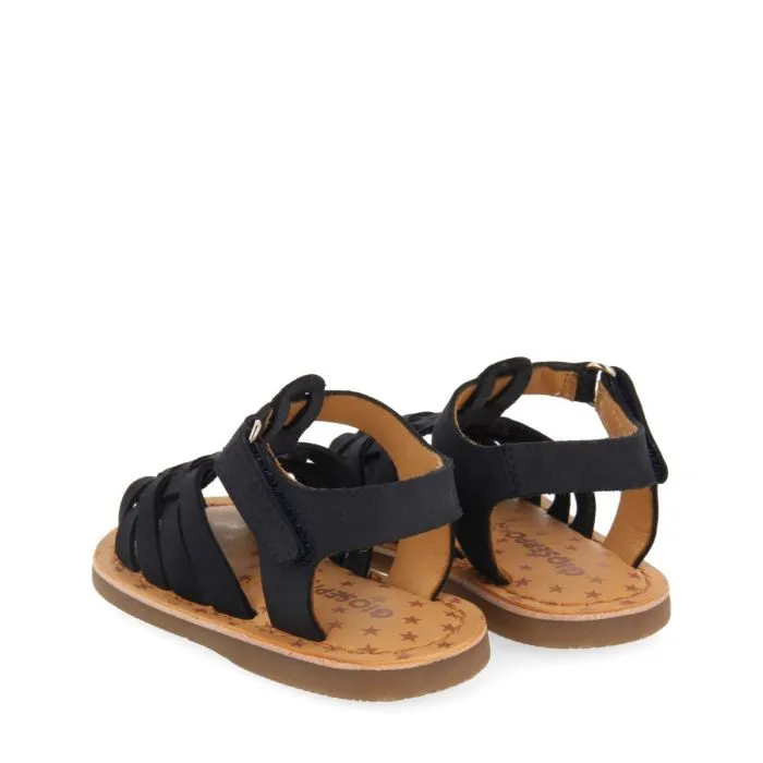 BLUE NAVY LEATHER CRAB STYLE SANDALS FOR BABY HARRAH