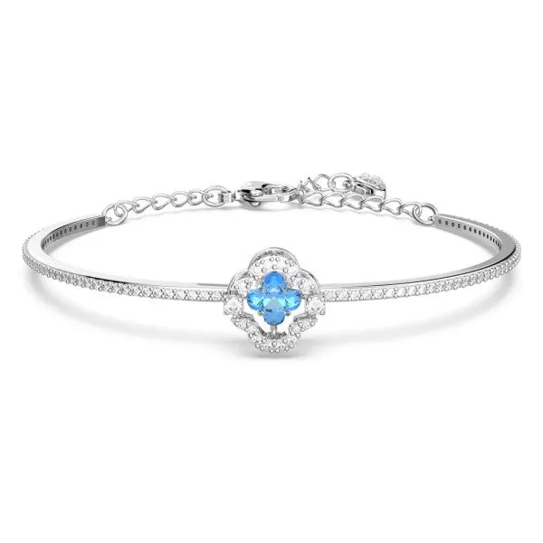 Blue Rhodium Plated Sparkling Dance Bangle