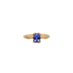 Blue Sapphire Ring with Emerald Cut