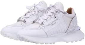 BNJ Agon Nappa Crocodile Effect White