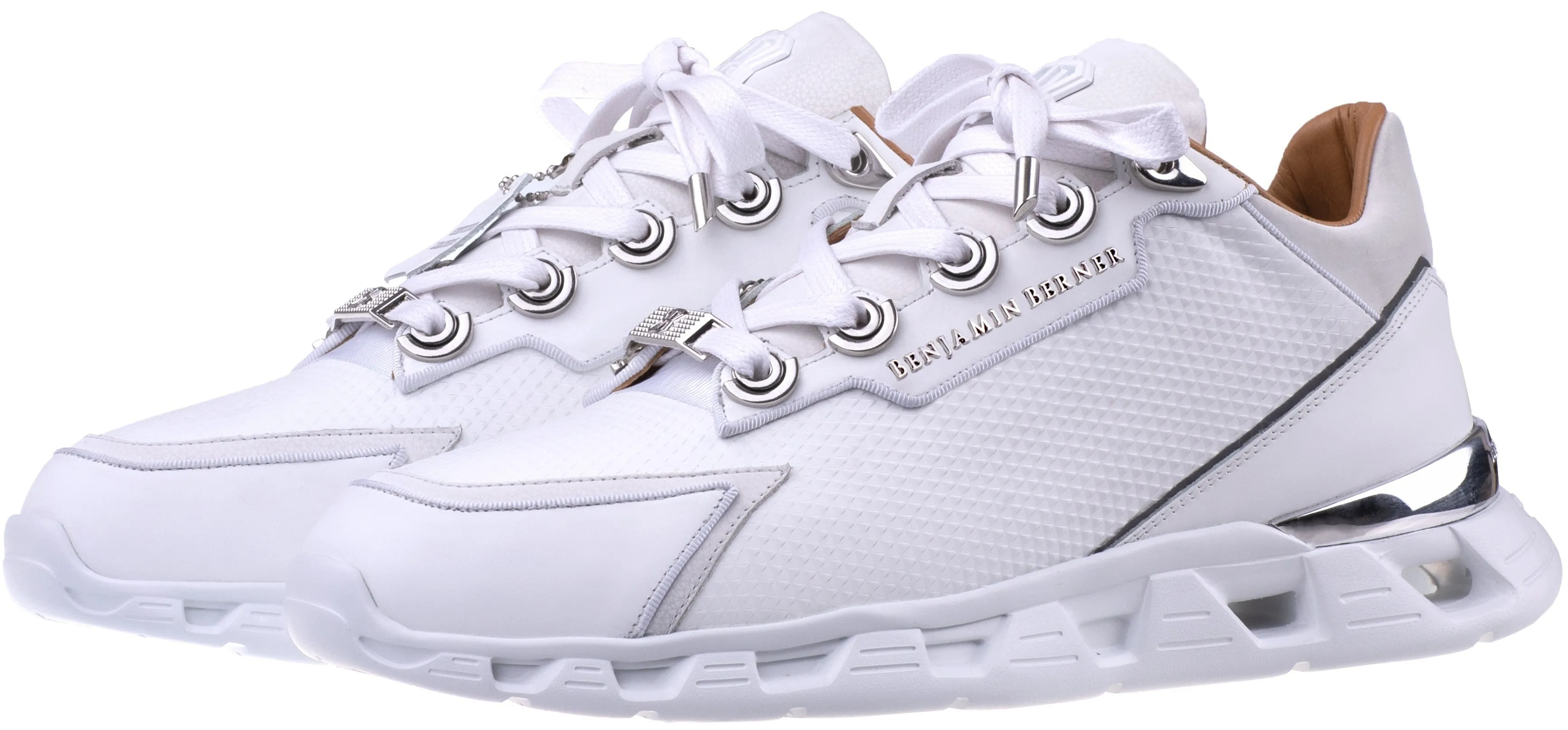 BNJ Razor High-Tech Runner, White Triangle Embossed Nappa - Buy Now.