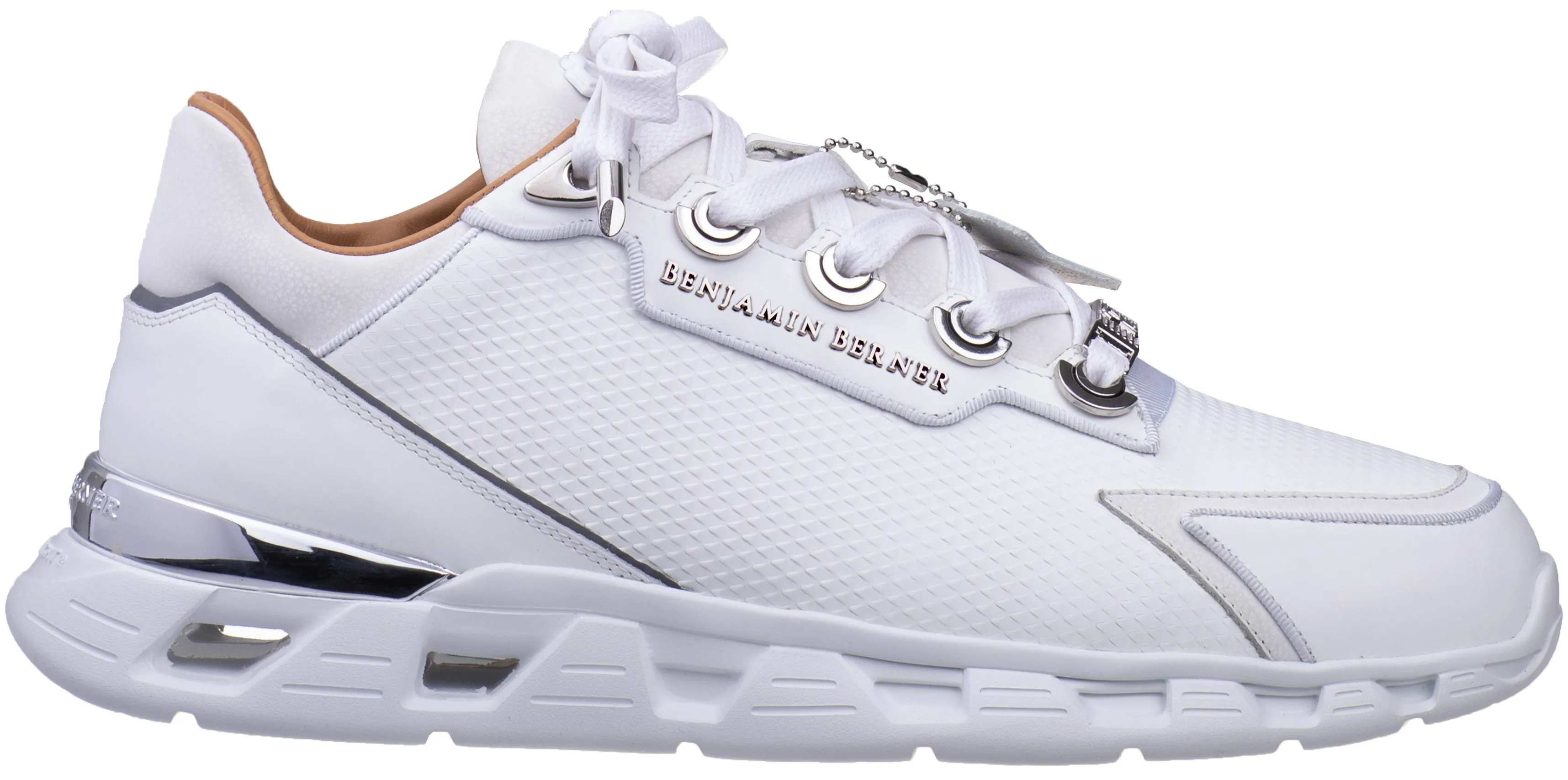 BNJ Razor High-Tech Runner, White Triangle Embossed Nappa - Buy Now.