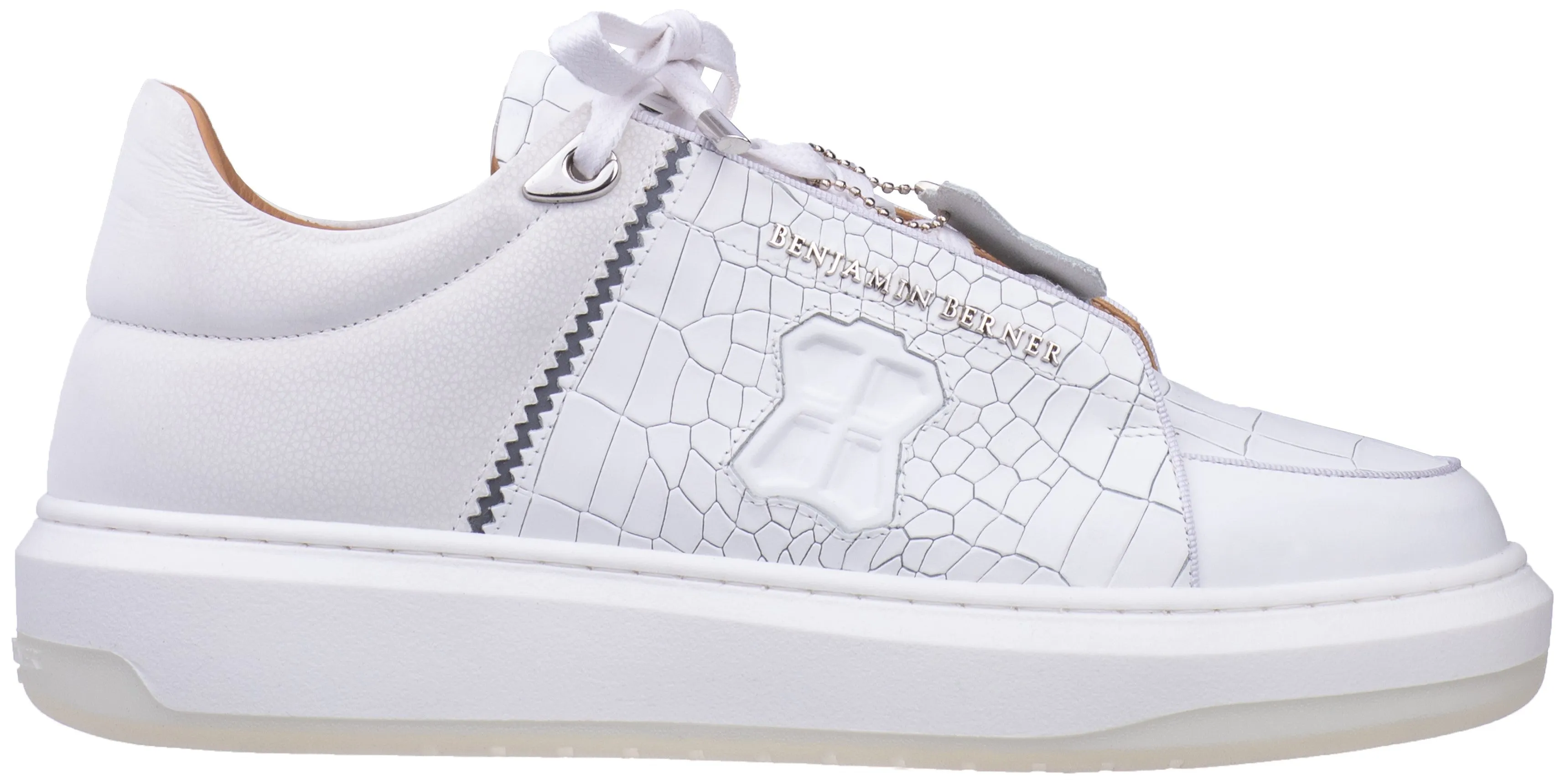 BNJ white crocodile effect shoes