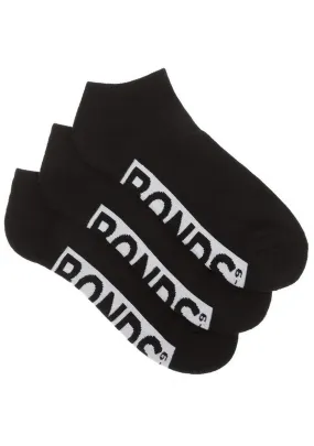 Bonds Low Cut Black Socks 3 Pack - SYAV3G