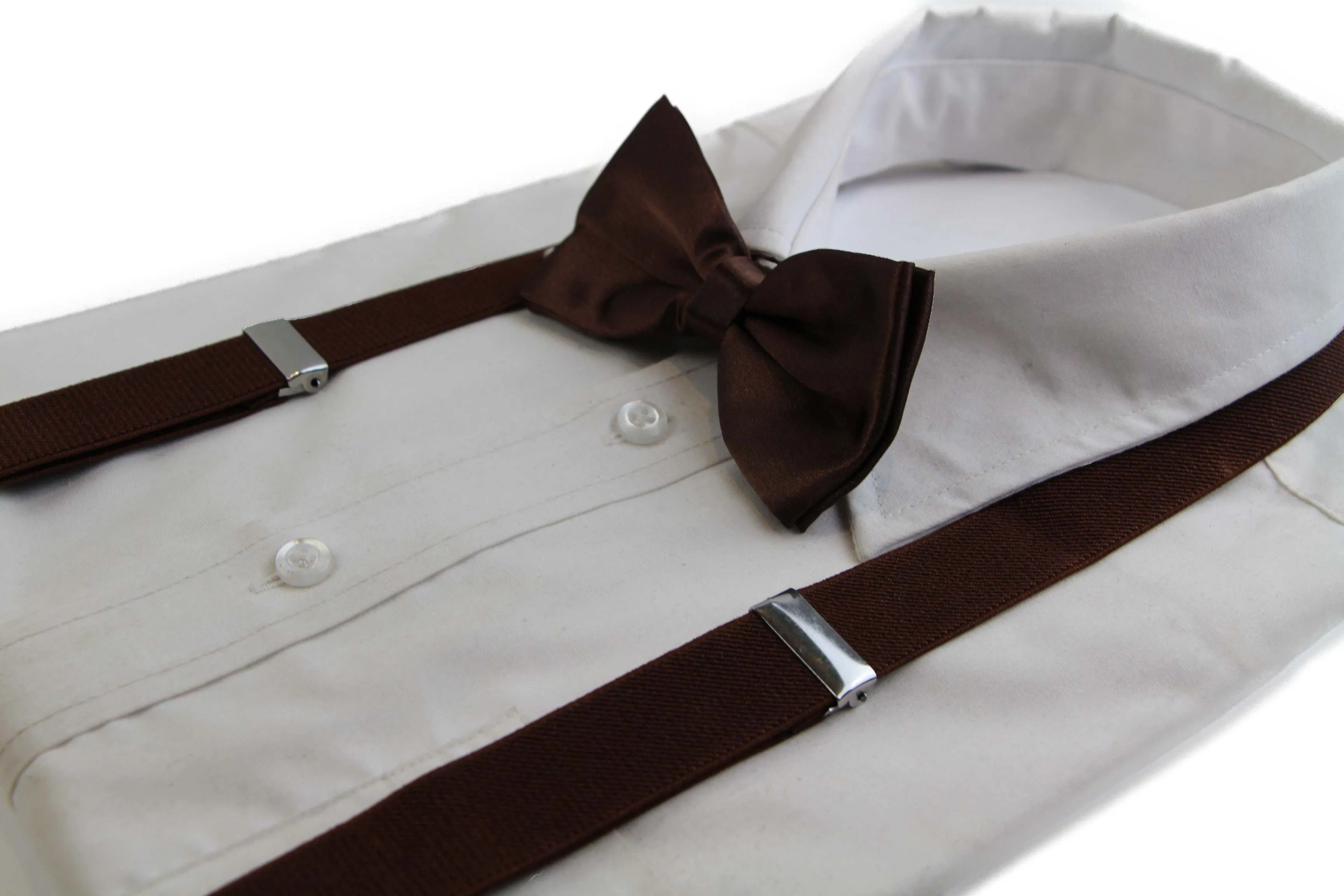 Brown Suspenders & Bow Tie Set, 100cm - Men's Fashion | Best Prices