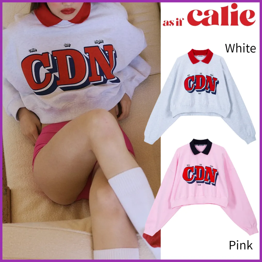 Calie | Lace-up Casual Style Street Style Long Sleeves Cotton Logo - Trendy and Comfortable