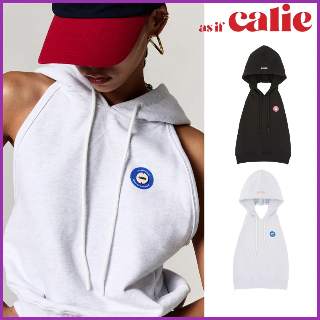 Calie Lace-up Sleeveless Street Style Cotton Logo