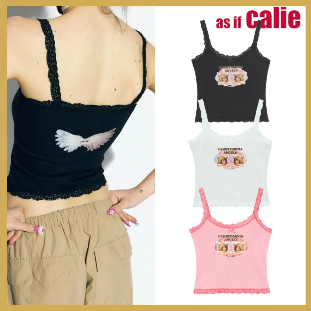 Calie - Sleeveless Street Style Logo Tanks & Camisoles