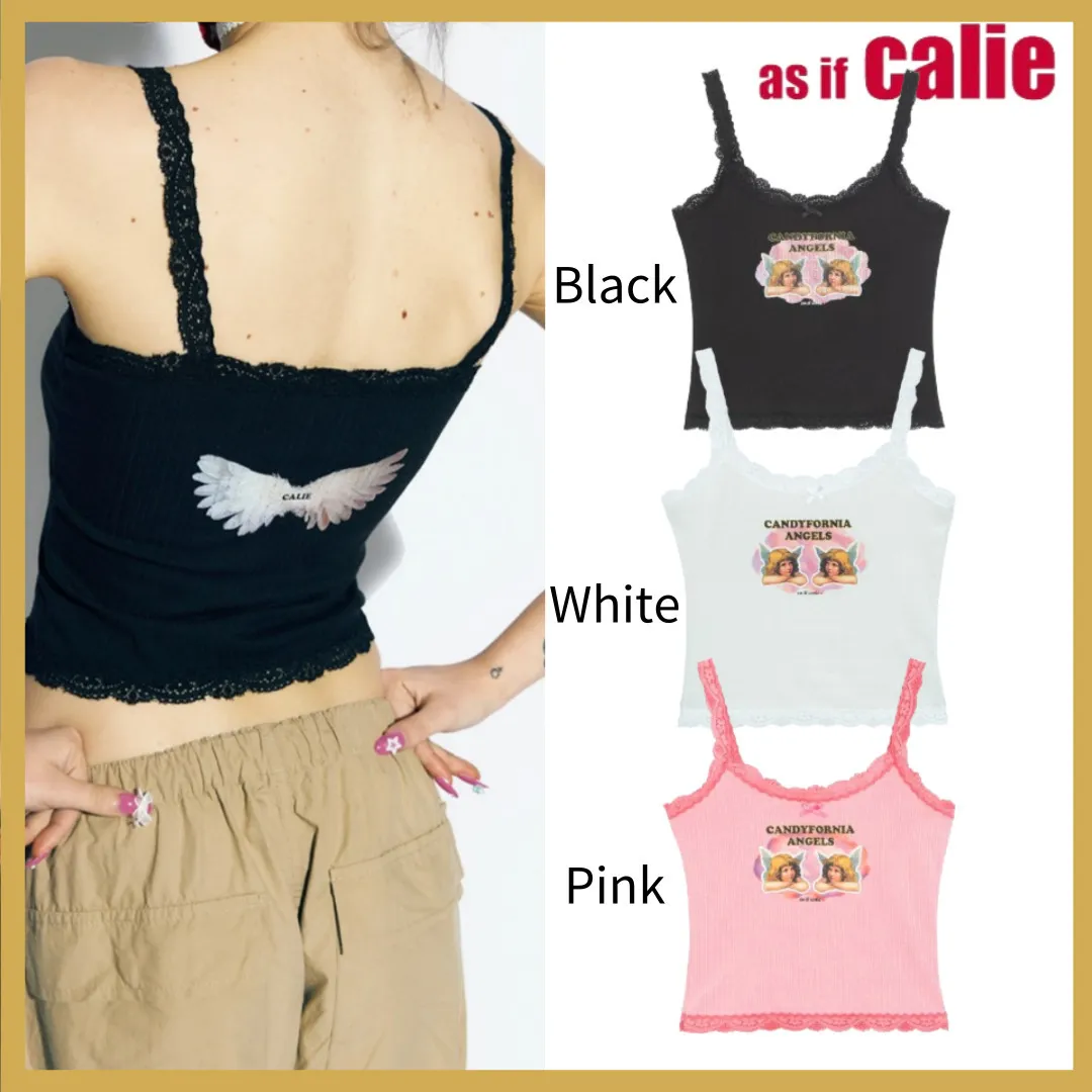 Calie - Sleeveless Street Style Logo Tanks & Camisoles