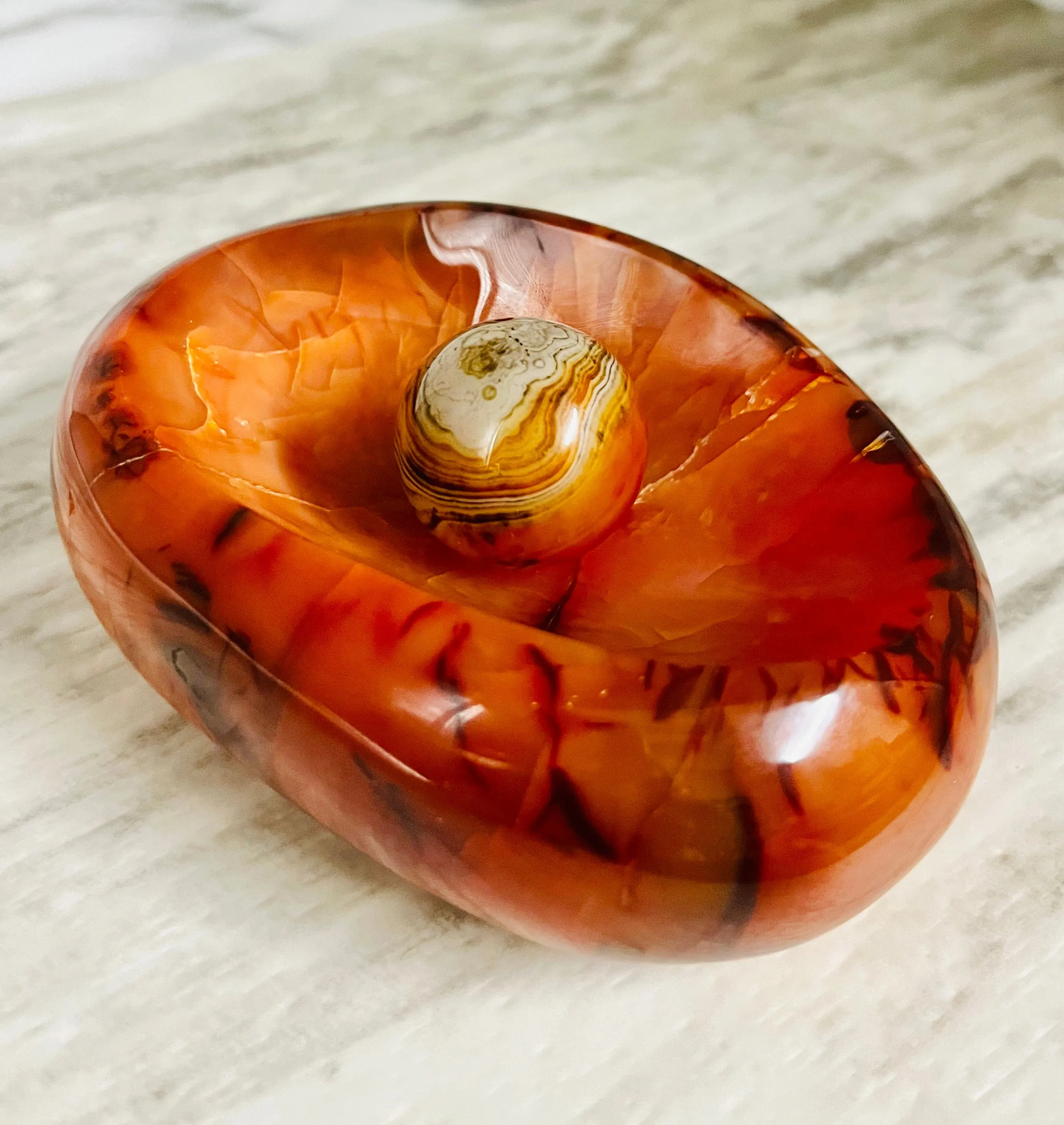 Carnelian Bowl Carving --> Beautiful Carnelian Bowl Carving for Sale - Limited Stock