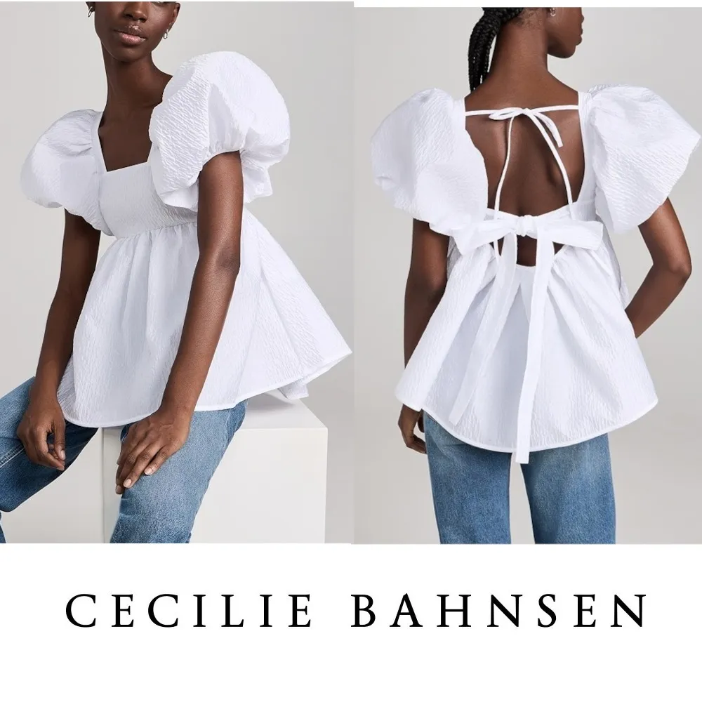 Cecilie Bahnsen | Lace-up Casual Style, Short Sleeves, Blended Fabrics