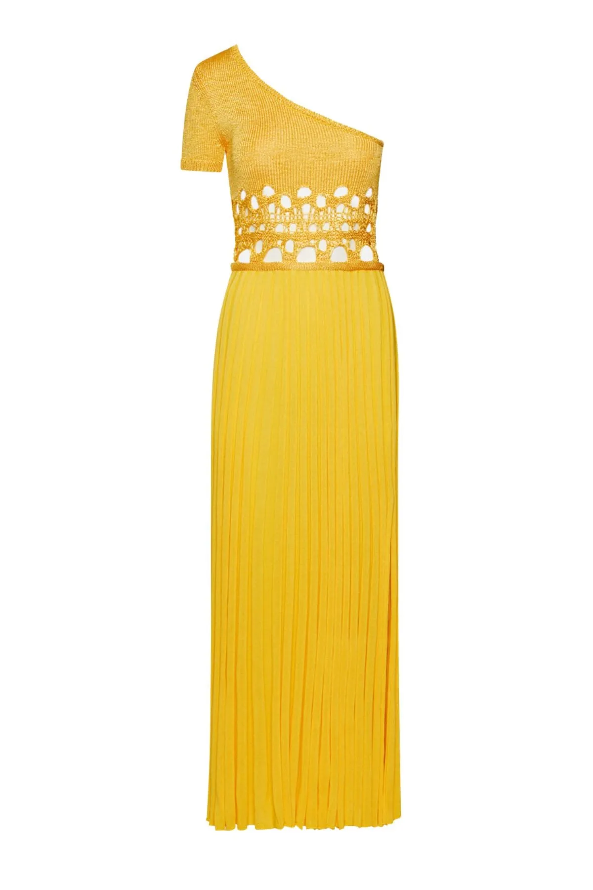 Christopher Esber Yellow Crochet One Shoulder Dress - $970 RRP