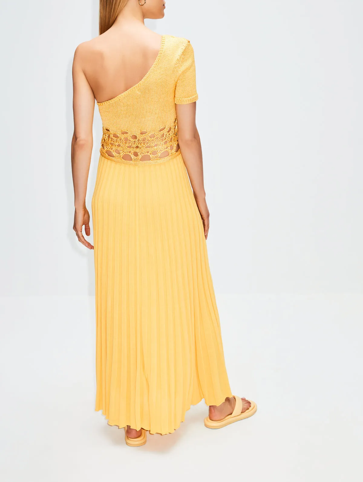 Christopher Esber Yellow Crochet One Shoulder Dress - $970 RRP