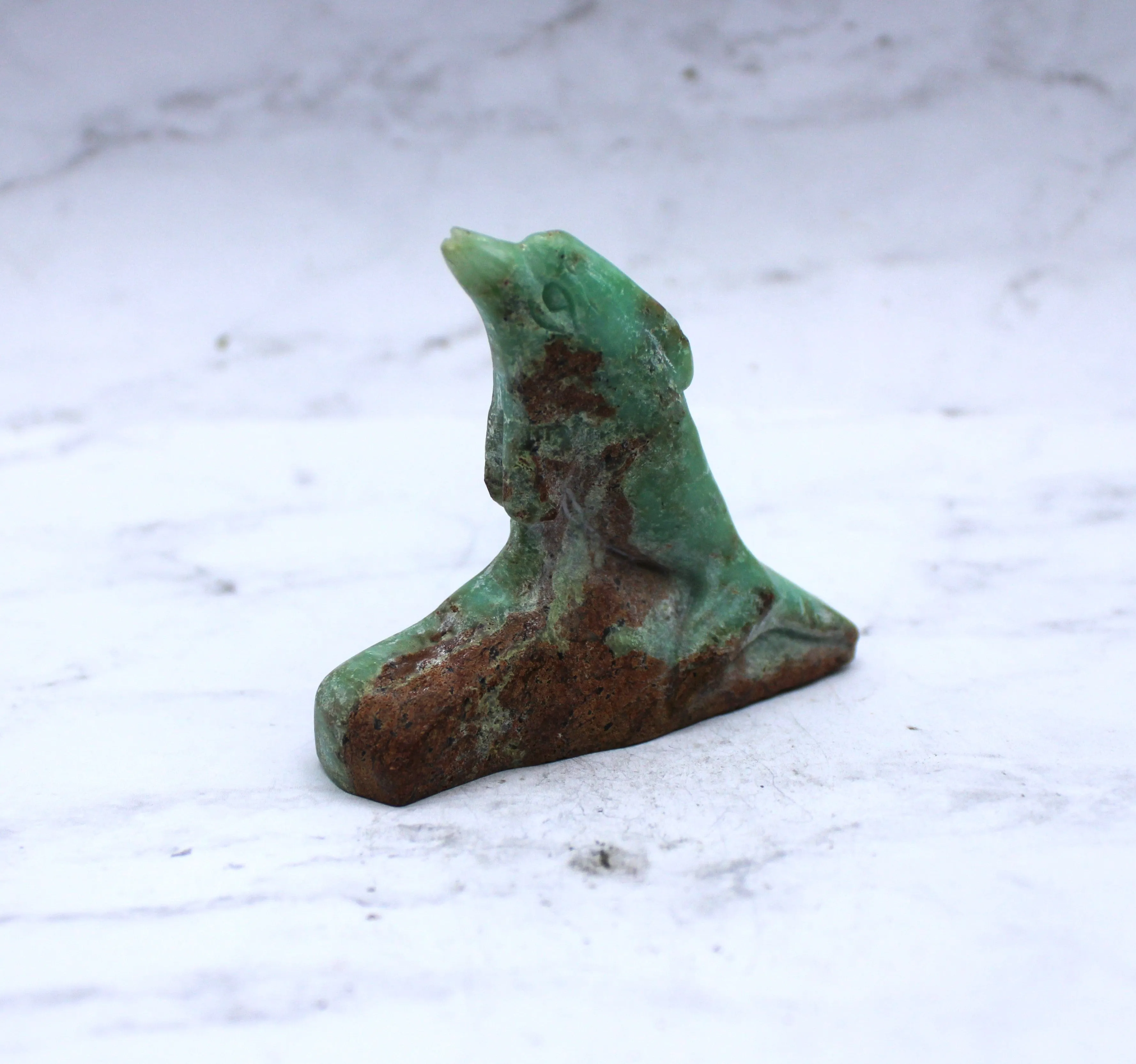 Chrysoprase Dolphin Carving - Buy Online at Best Prices