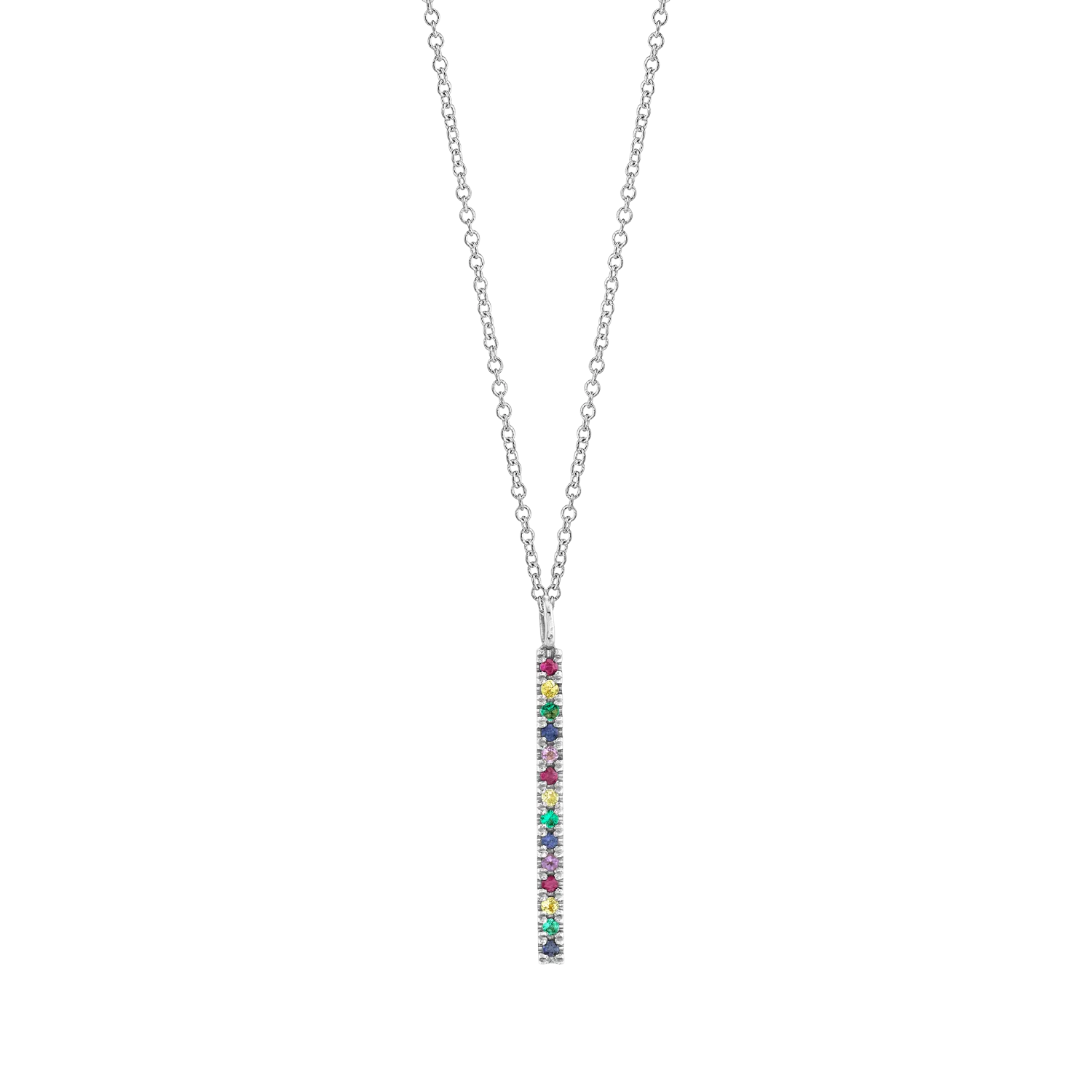 Colorful Necklace with Short Bar Pendant