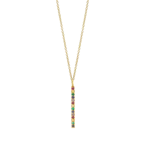 Colorful Necklace with Short Bar Pendant