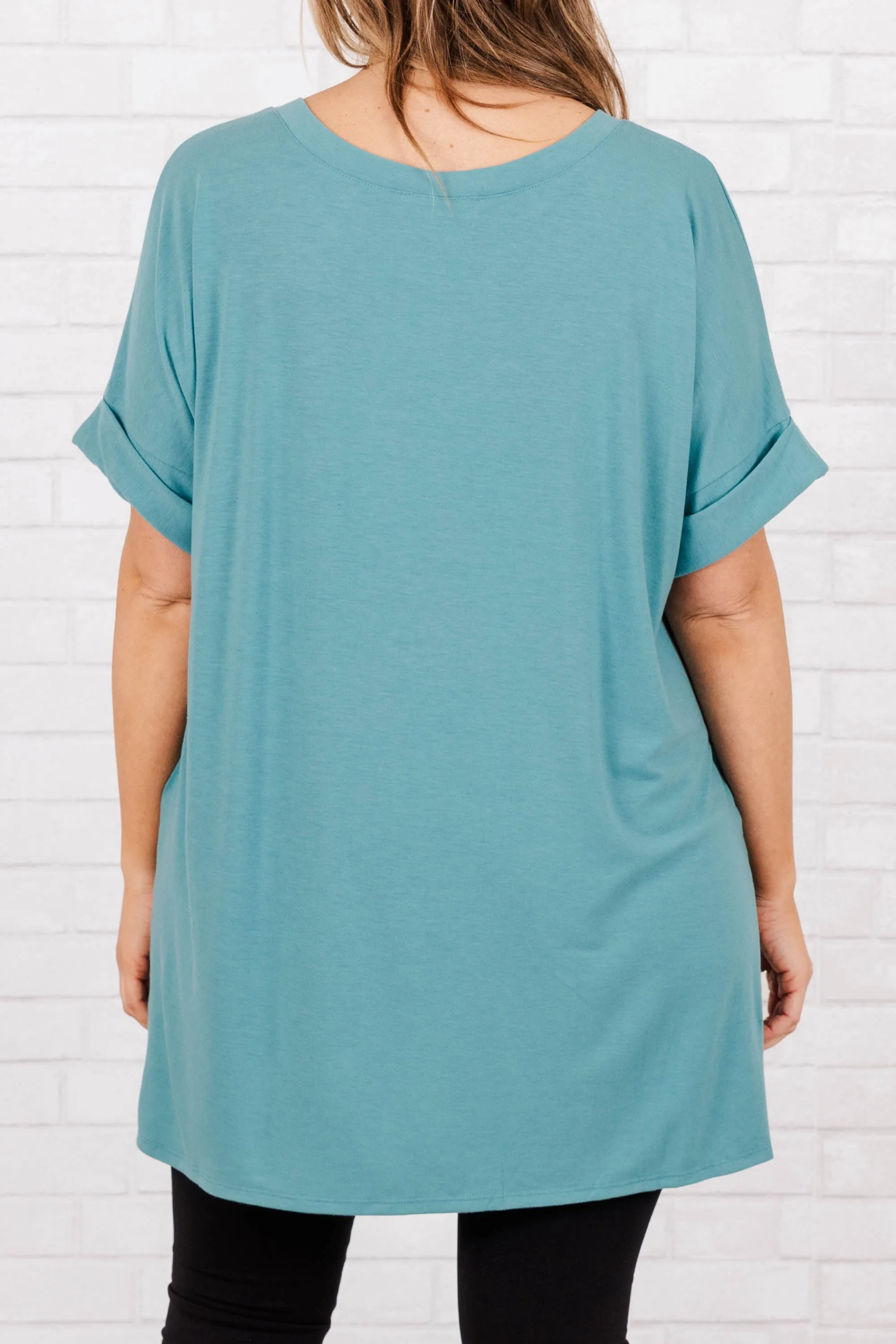 Comfortable Dusty Teal Travel Top