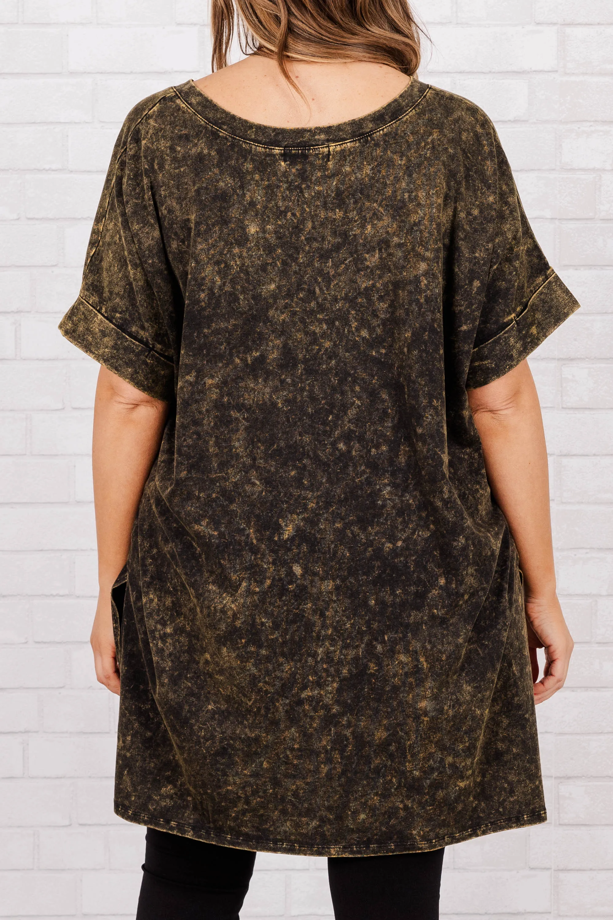 Comfy Olive Mineral Wash Travels Top