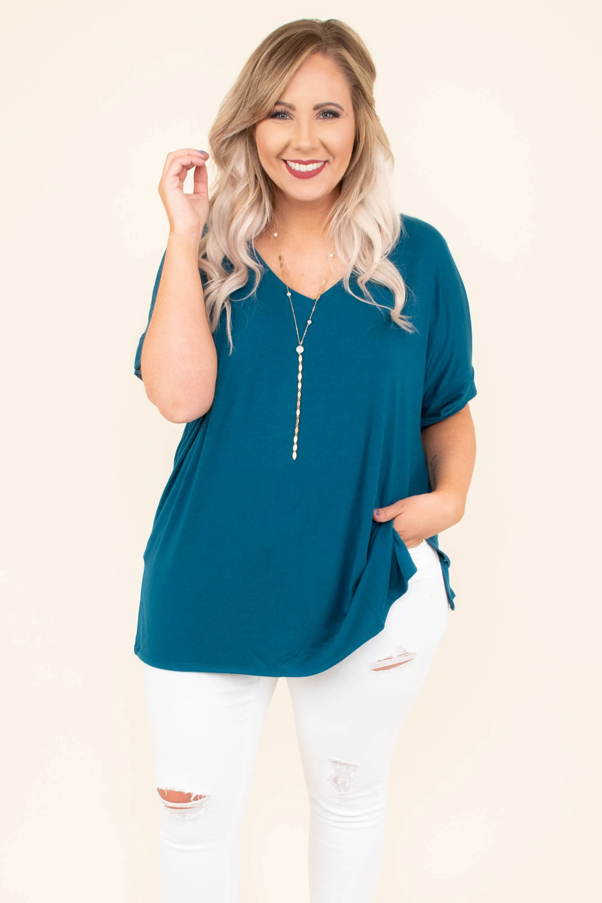 Comfy Teal Travel Top