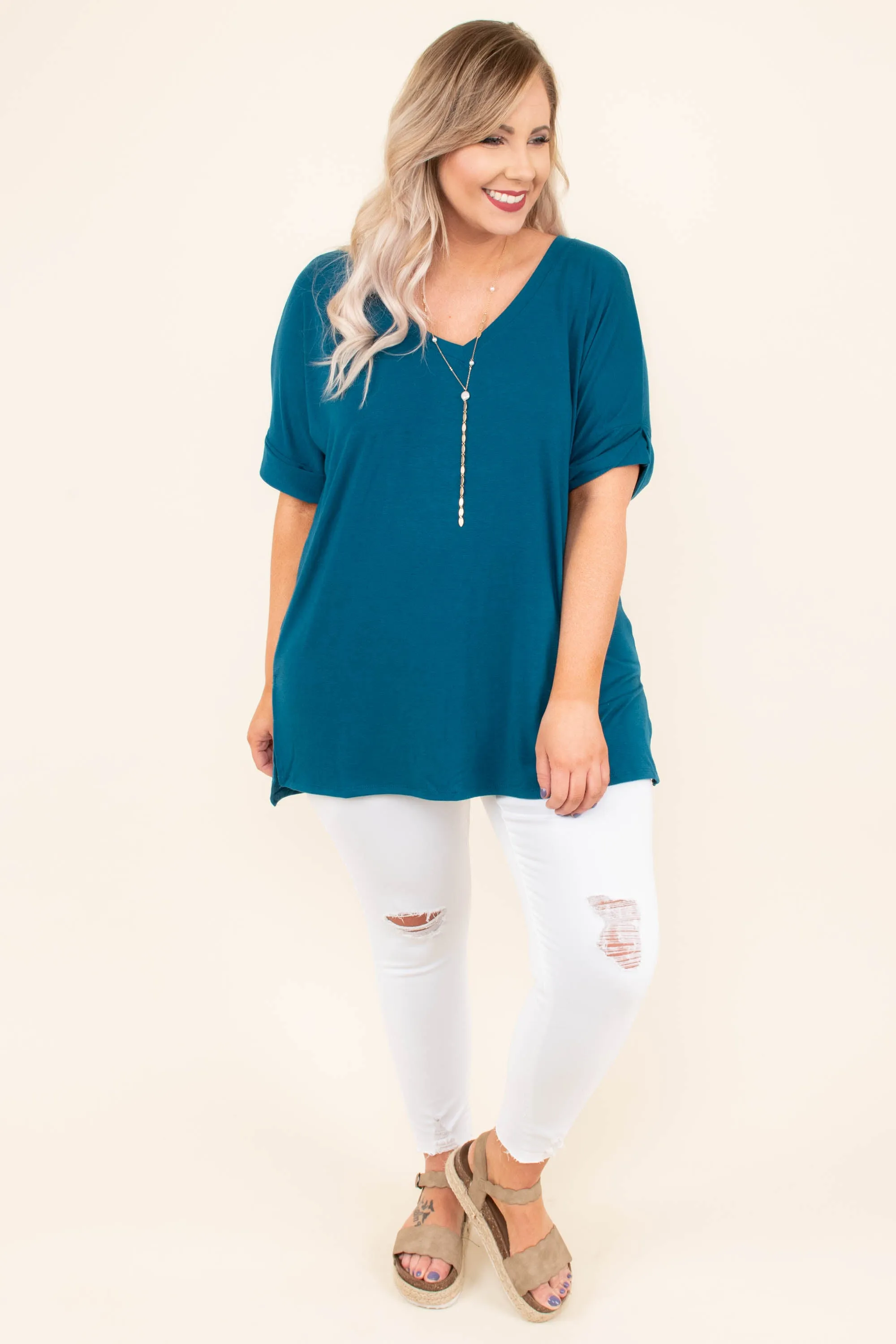 Comfy Teal Travel Top