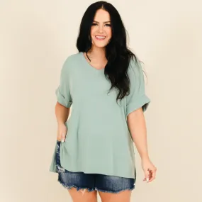 Comfy Travel Top, Light Green