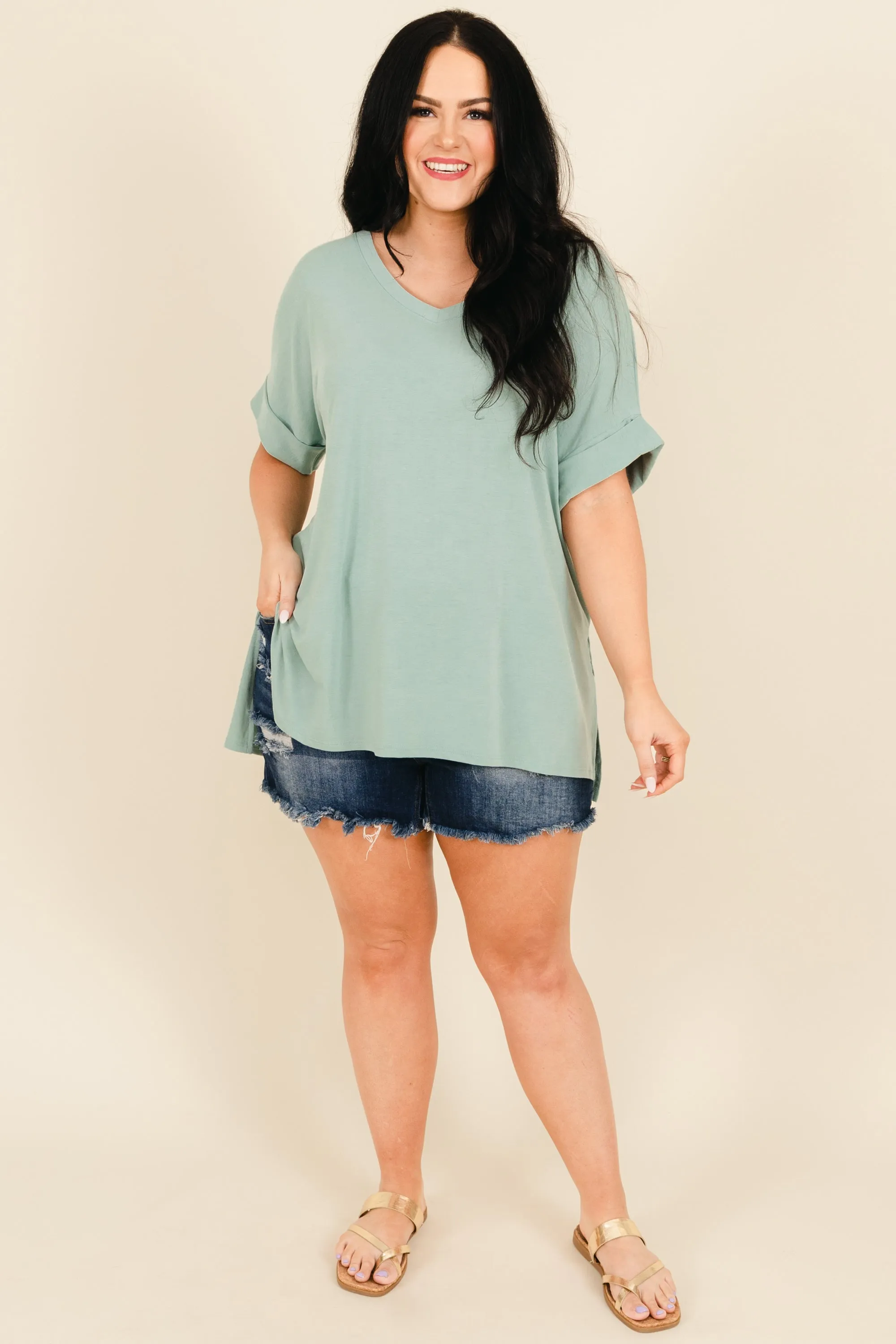 Comfy Travel Top, Light Green