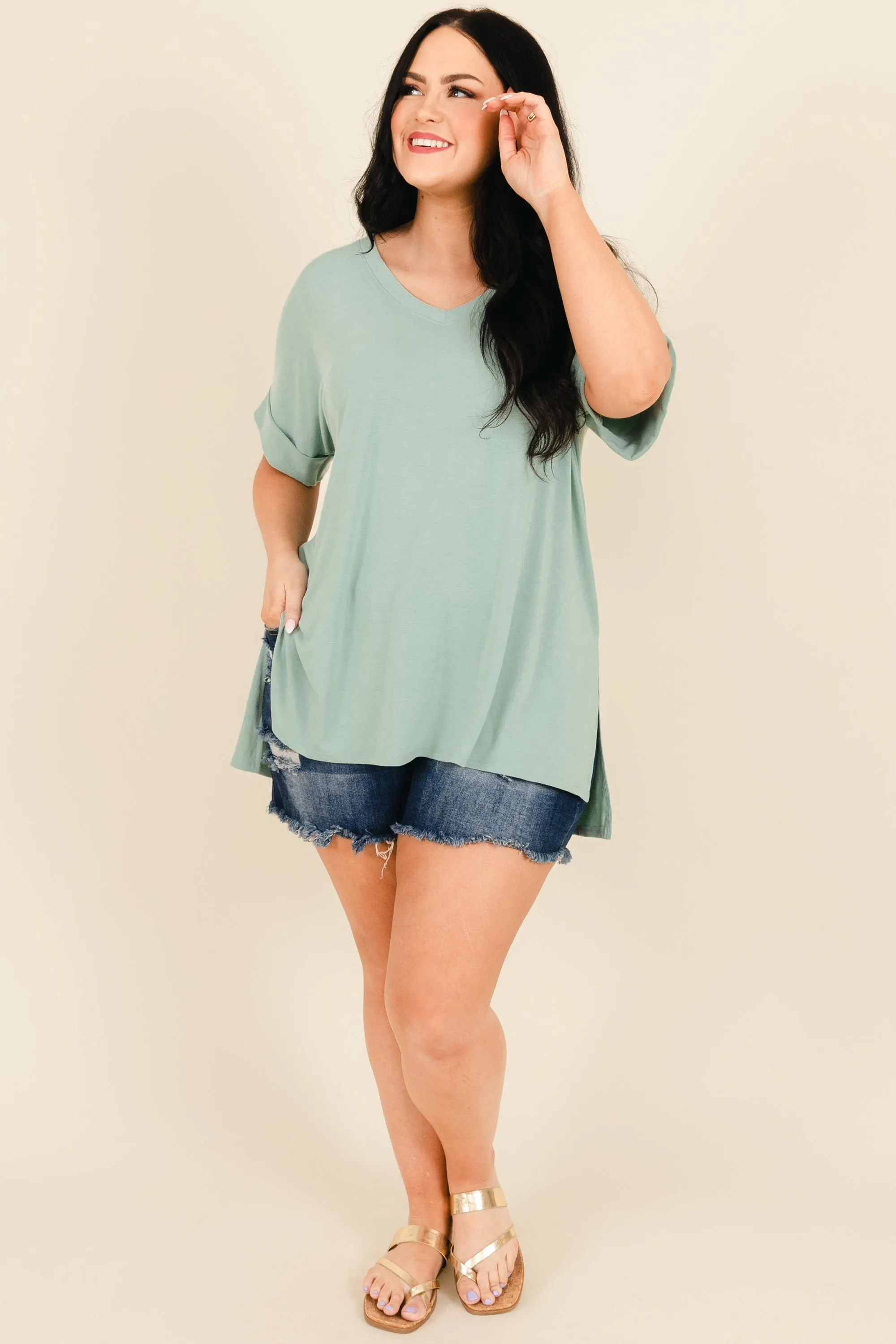 Comfy Travel Top, Light Green