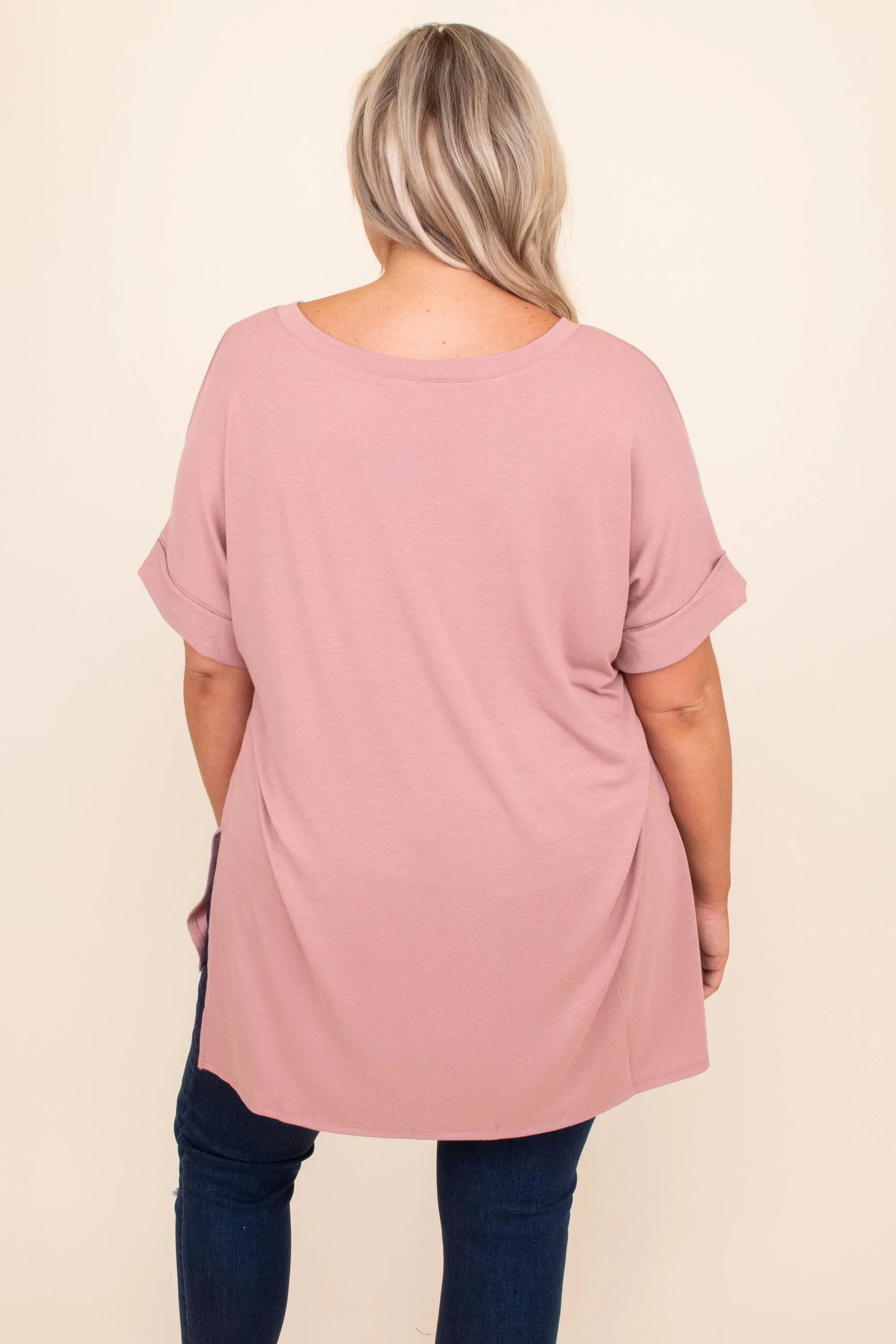 Comfy Travel Top, Light Rose