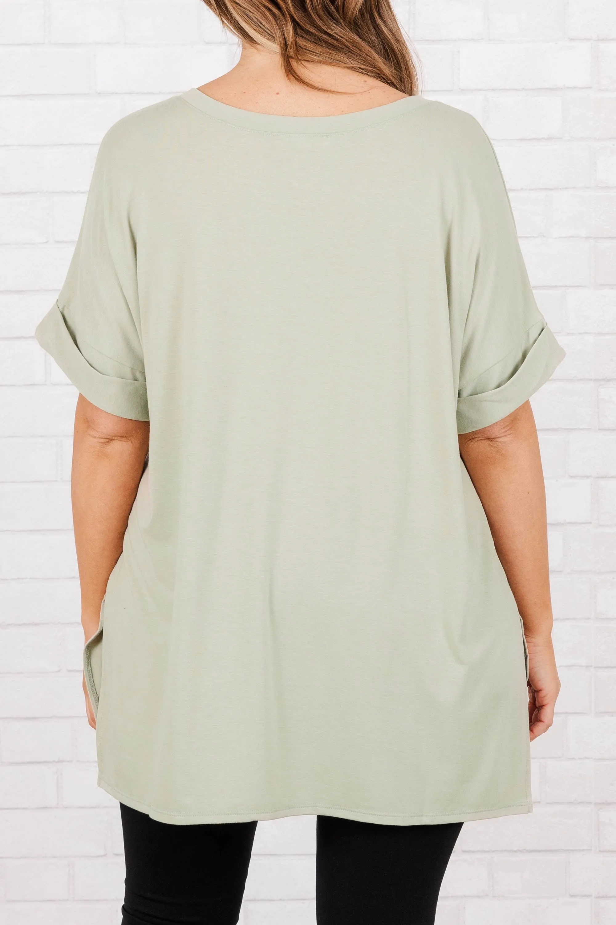 Comfy Travel Top, Light Sage