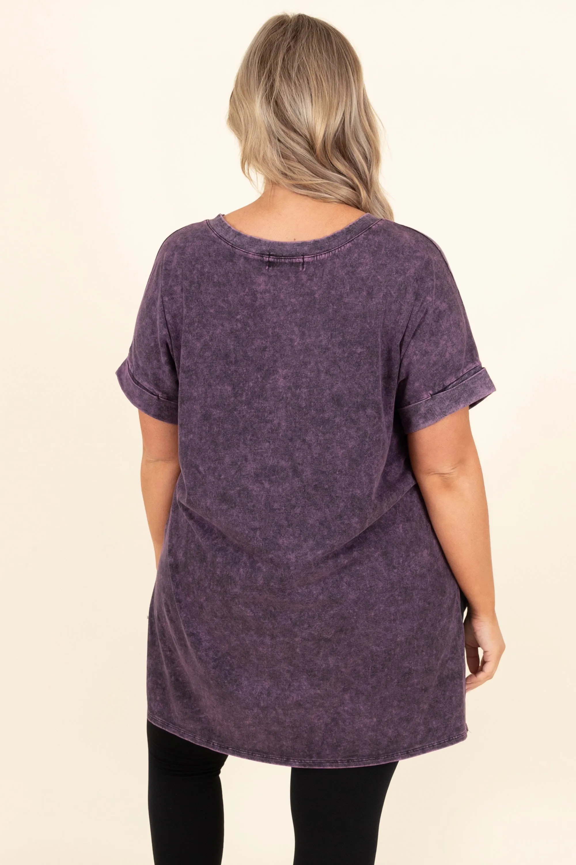 Comfy Travels Top, Blackberry Mineral Wash