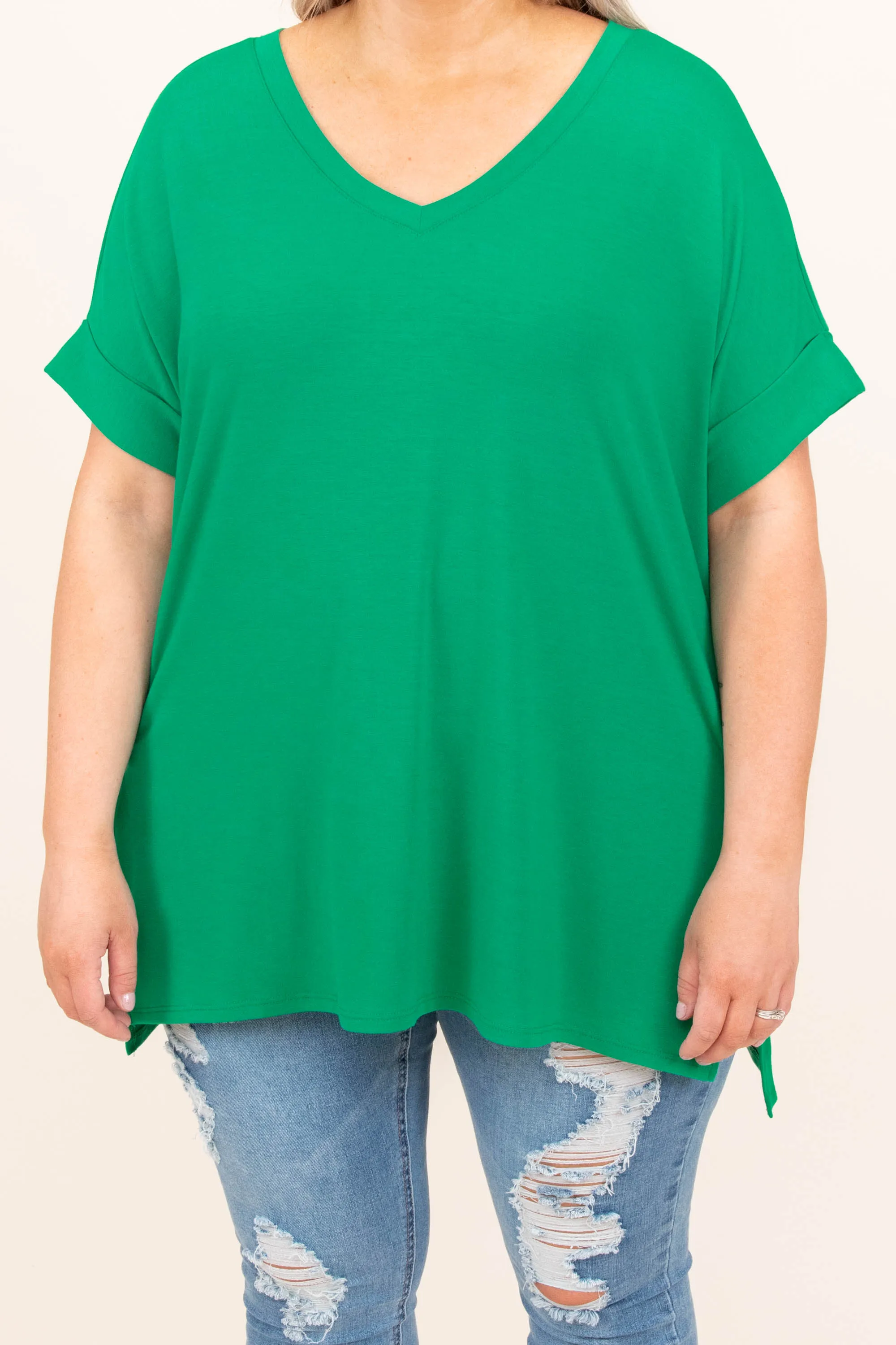 Comfy Travels Top in Kelly Green