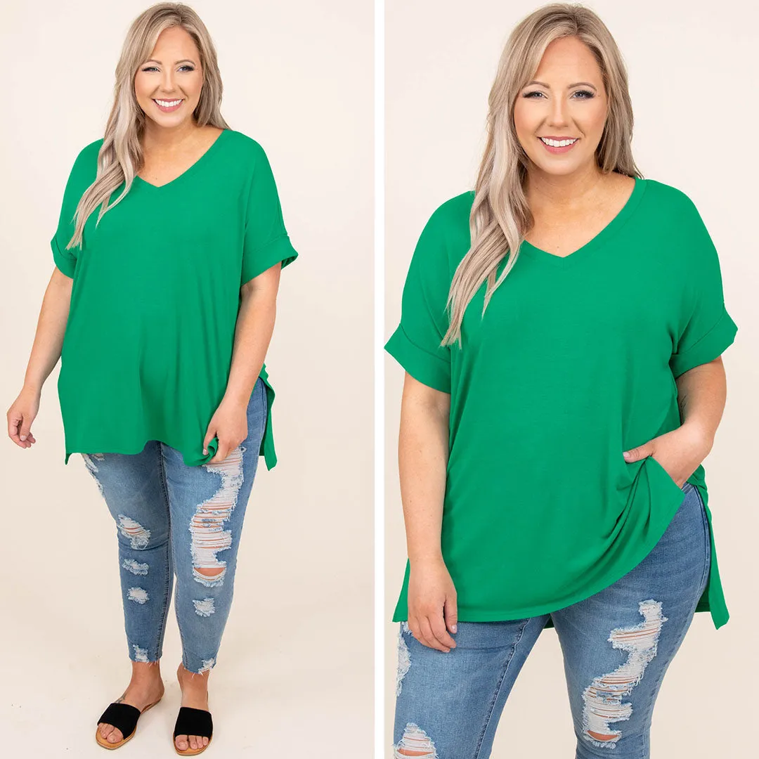 Comfy Travels Top in Kelly Green